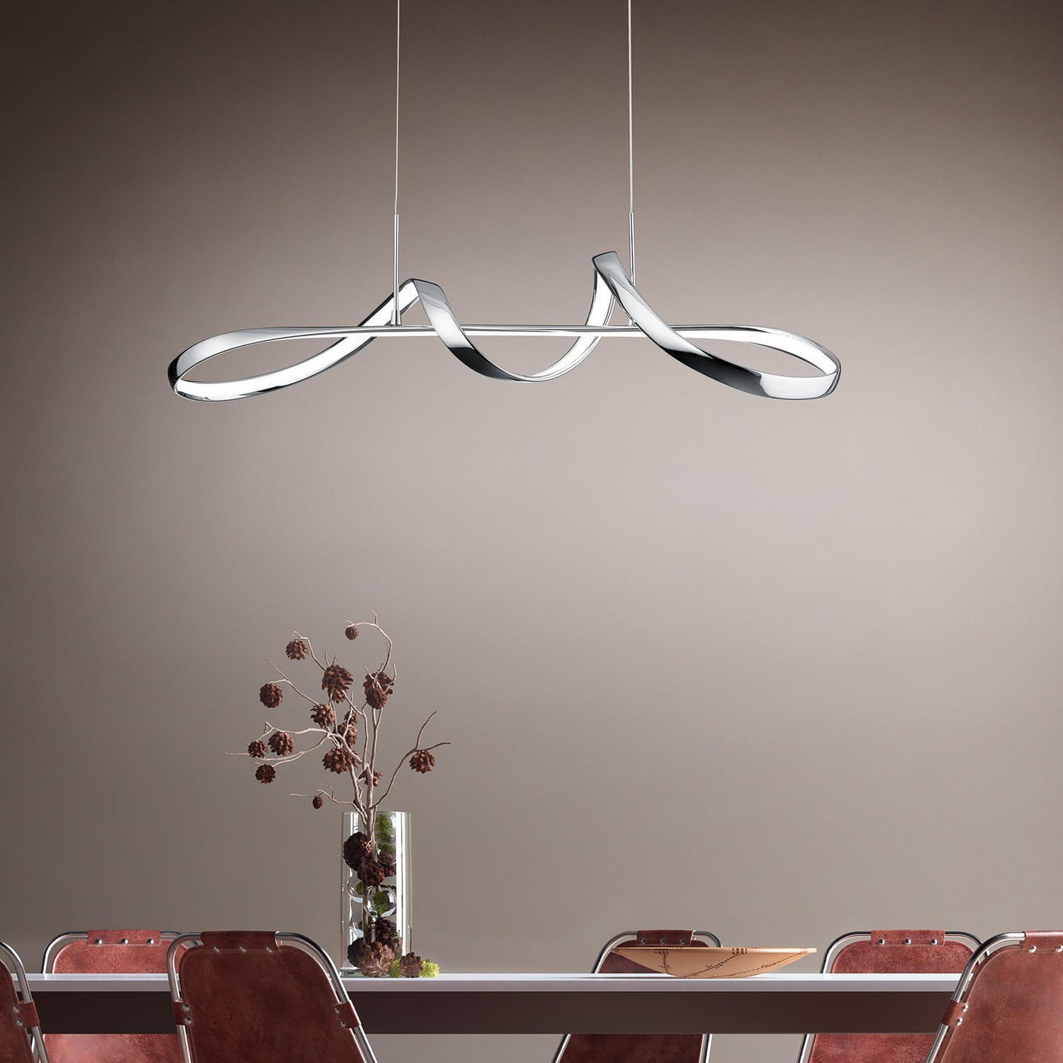 B-Ware Trio Perugia Pendelleuchte Deckenleuchte Leuchte Lampe Wohnzimmerlampe Chrom