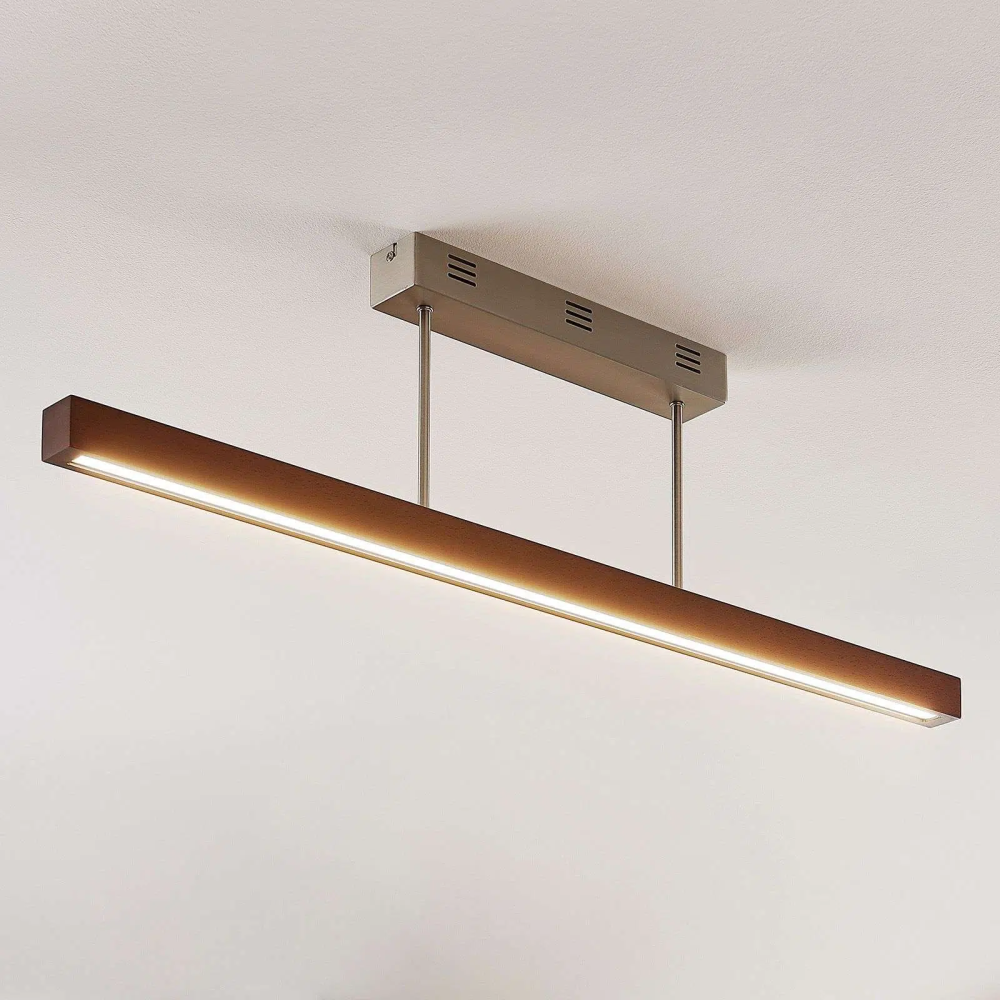 B-Ware Led Holz Deckenlampe Deckenlampe Lampe Leuchte Indoor Tamlin Dunkelbraun 100cm - 4251096562552