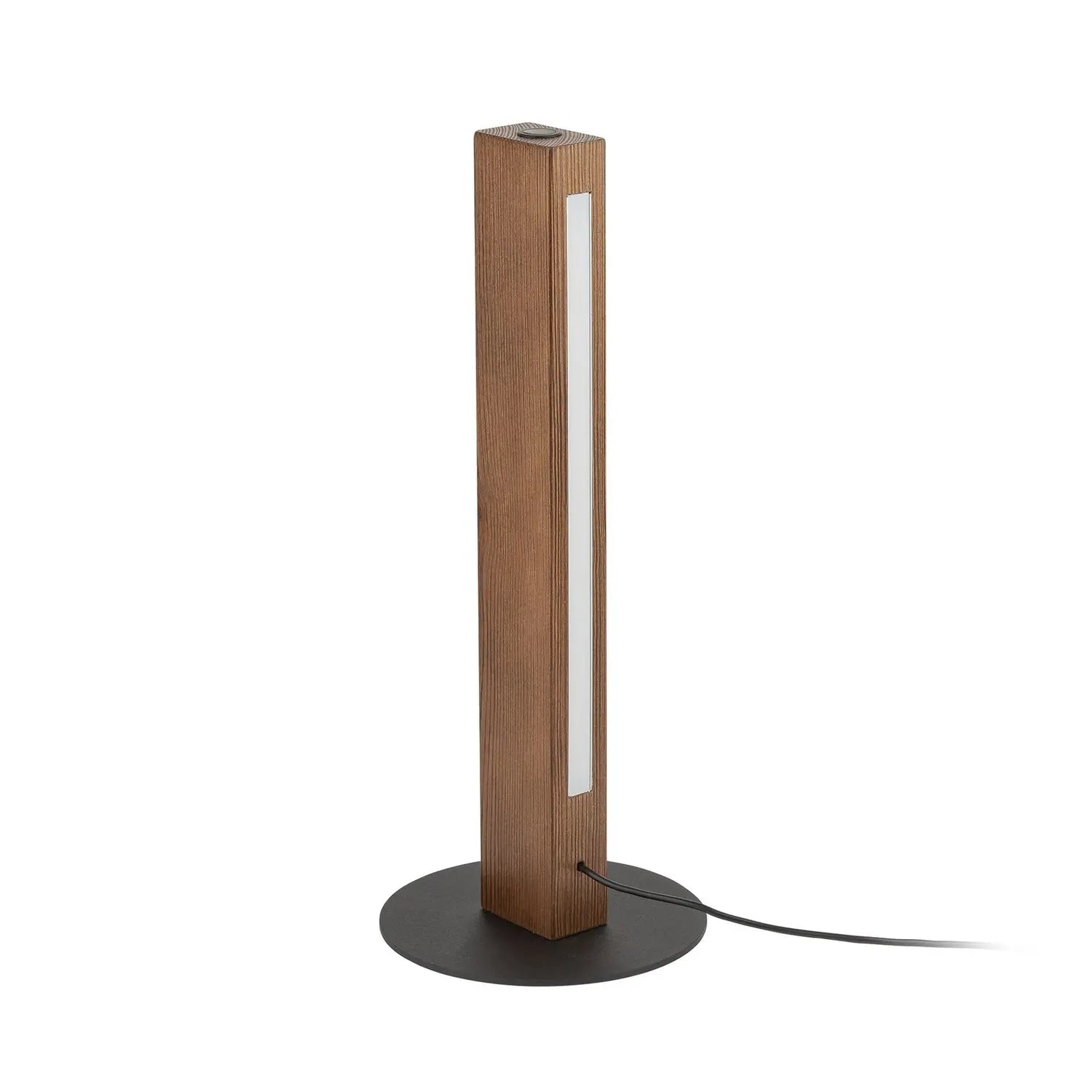 B-Ware Holztischleuchte Teo Tischlampe Led Touchdimmer Kiefer Walnuss Schwarz 42 Cm - 5901780514112