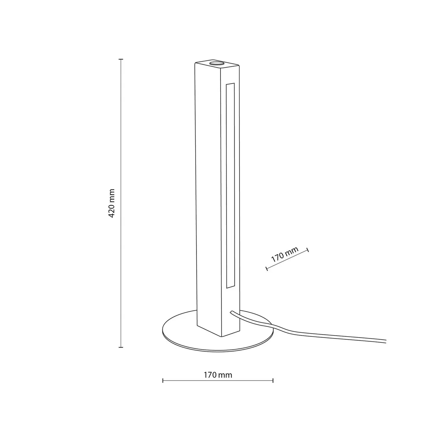B-Ware Holztischleuchte Teo Tischlampe Led Touchdimmer Kiefer Walnuss Schwarz 42 Cm - 5901780514112