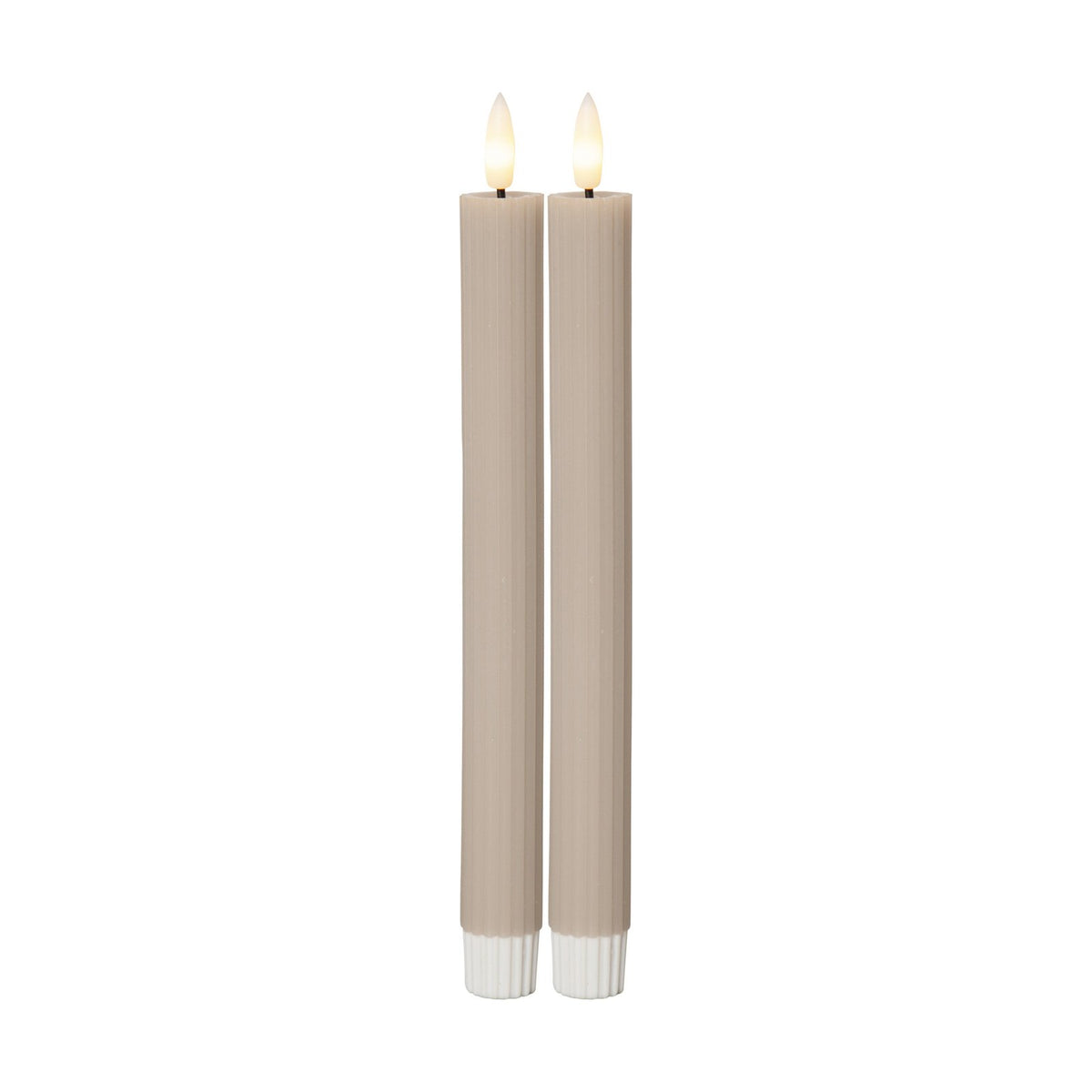 startrading LED-Kerze Flamme Kerze 25 cm beige Wachs Batterie 2er-Pack 3 SETS - 7391482064899