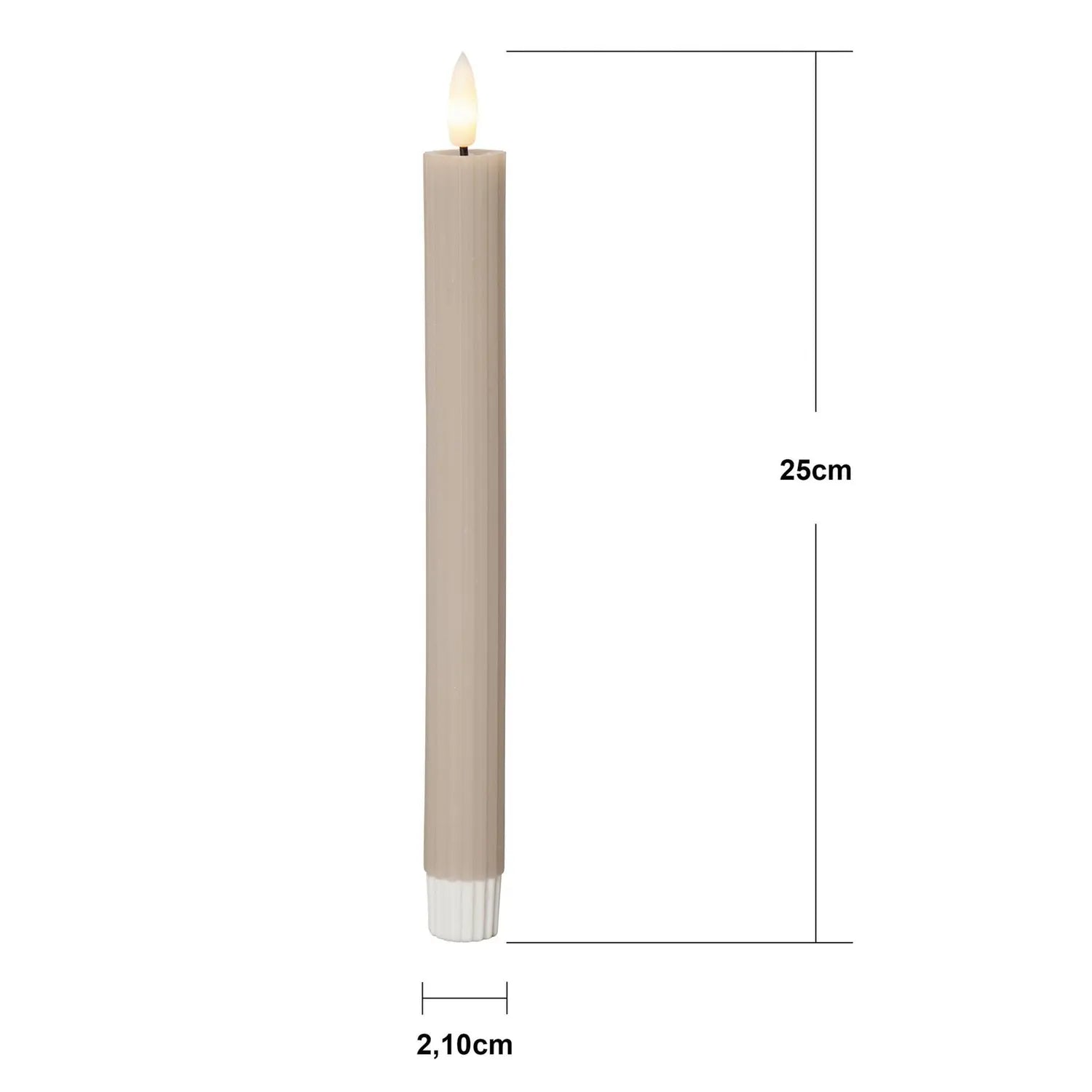 B-Ware Startrading Led Kerze Flamme Kerze Beige 25 Cm Wachs Batterie 2er Pack 3 Sets - 7391482064899