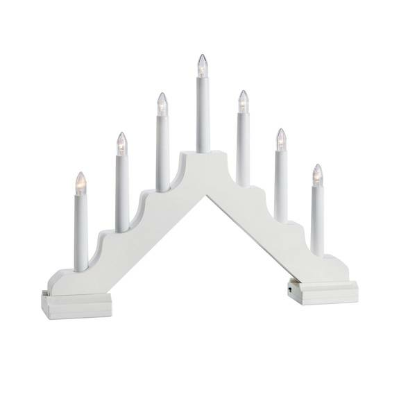 B-Ware Markslöjd Led Kerzenleuchter Evelin Schwibbogen Lichterbogen Holz 7 Flammig Weiß - 7330024605374