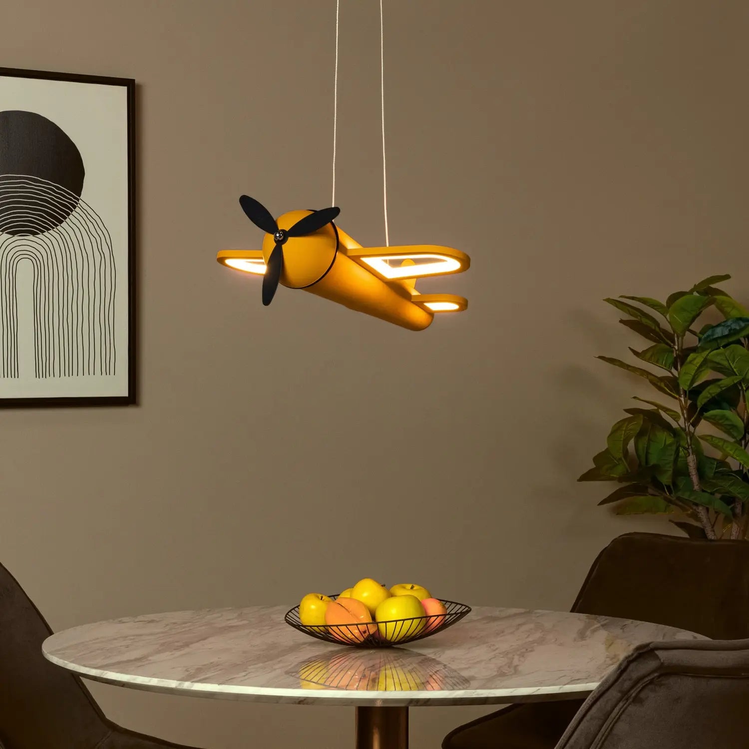 B-Ware Lucide Hängeleuchte Pendellampe Kinderzimmer Led Fokker Gelb Eisen Beleucht272 - 5411212771483