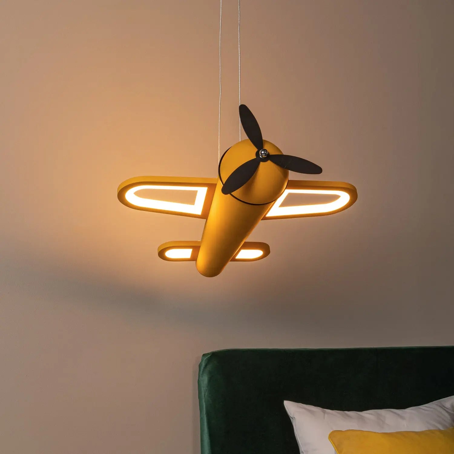 B-Ware Lucide Hängeleuchte Pendellampe Kinderzimmer Led Fokker Gelb Eisen Beleucht272 - 5411212771483