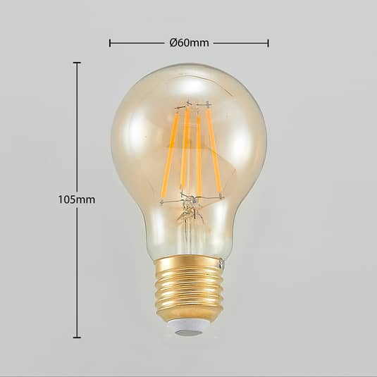 Arcchio LED-Lampe Glühbirne Glühlampe Leuchte amber warmweiß E27 12 STÜCK - 4251096567908