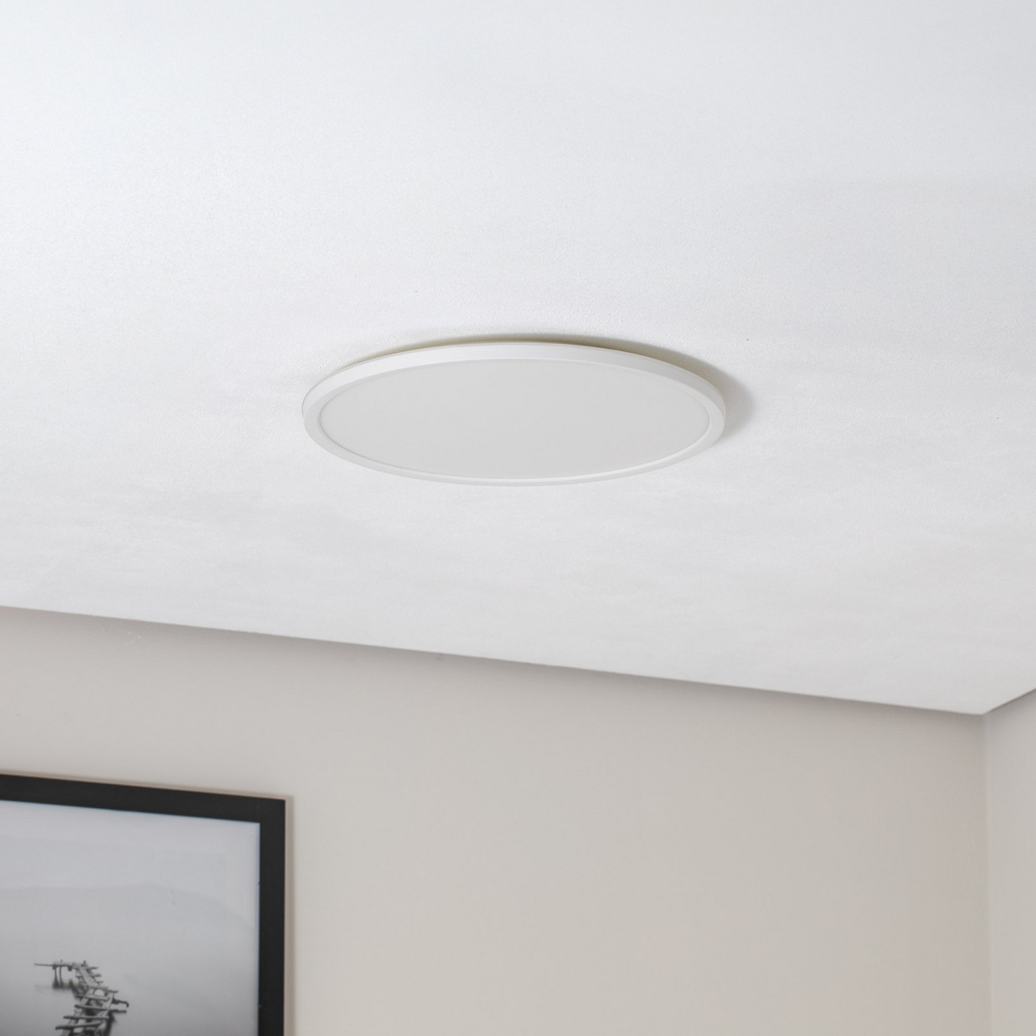 B-Ware Aqua Led Panel Deckenleuchte Licht ø 40 Cm Weiß Metall Kunststoff Cct Dimmbar - 5901780569020