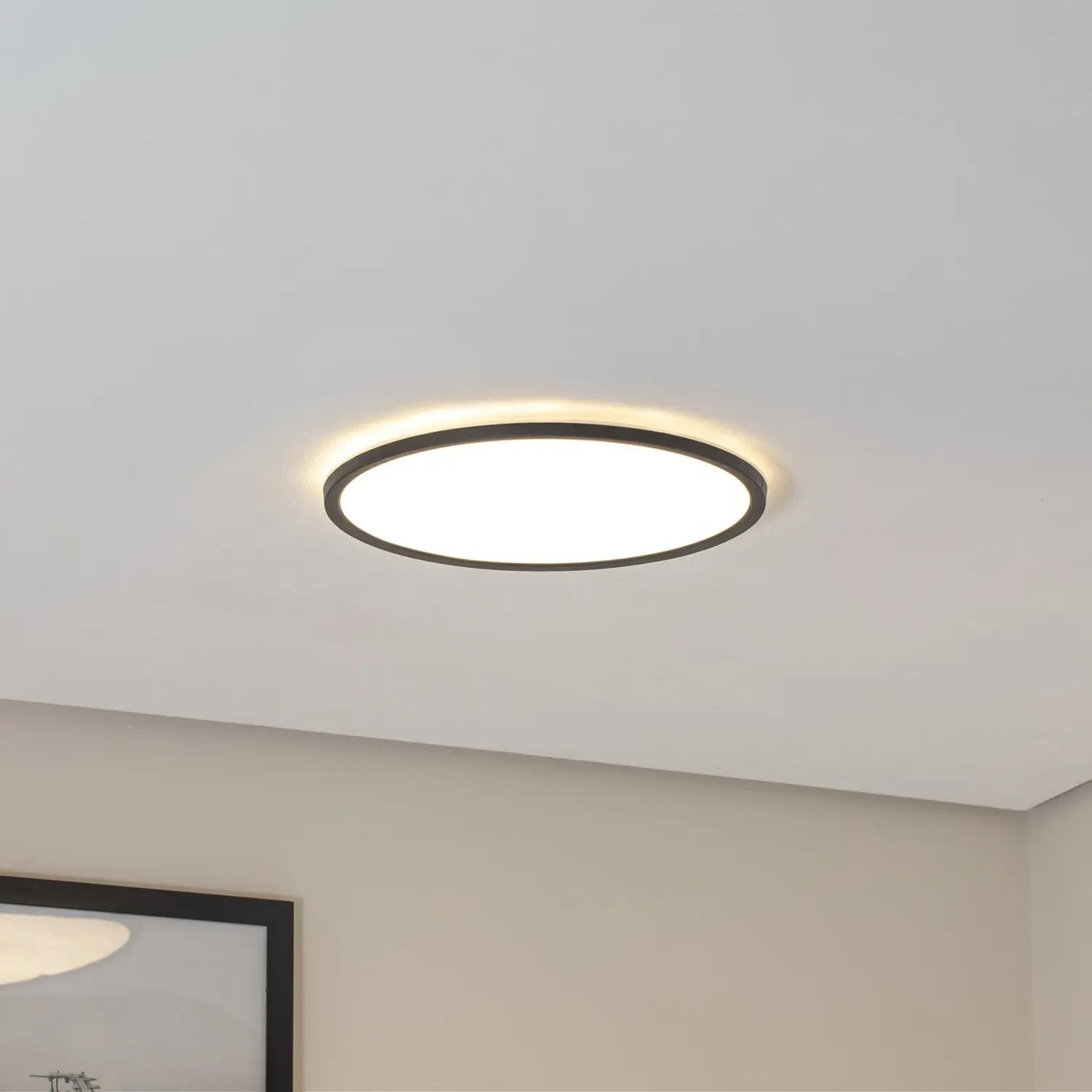 B-Ware Aqua Led Panel Deckenleuchte Lampe Schwarz Metall Kunststoff Dimmbar Cct 40 Cm