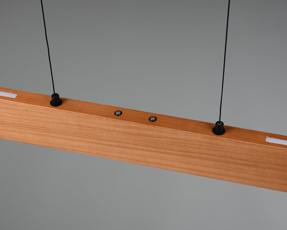 Trio Lighting LED-Pendelleuchte Hängelampe Edgewood Holz dimmbar L150cm - 4017807662252