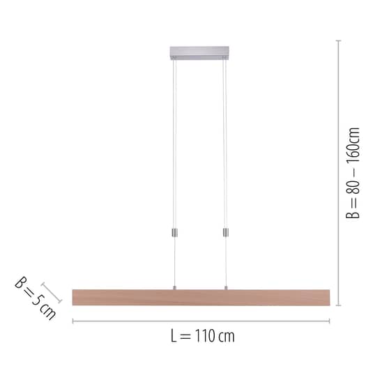 Leuchten Direkt LED-Pendelleuchte Amanda Hängelampe Lampe LED Holzoptik dimmbar - 4043689971199
