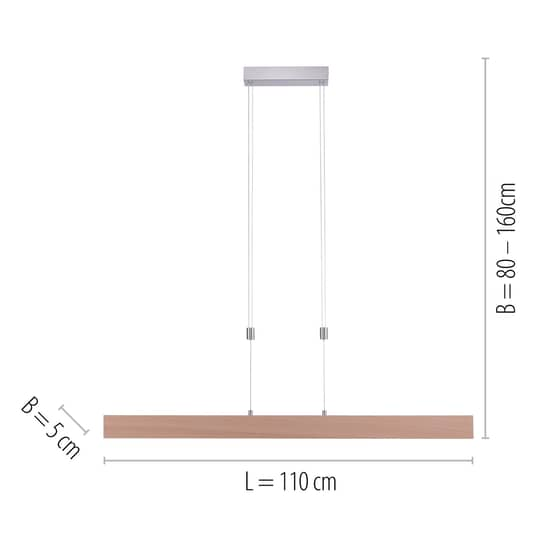 B-Ware Leuchten Direkt Led Pendelleuchte Amanda Hängelampe Lampe Led Holzoptik Dimmbar - 4043689971199