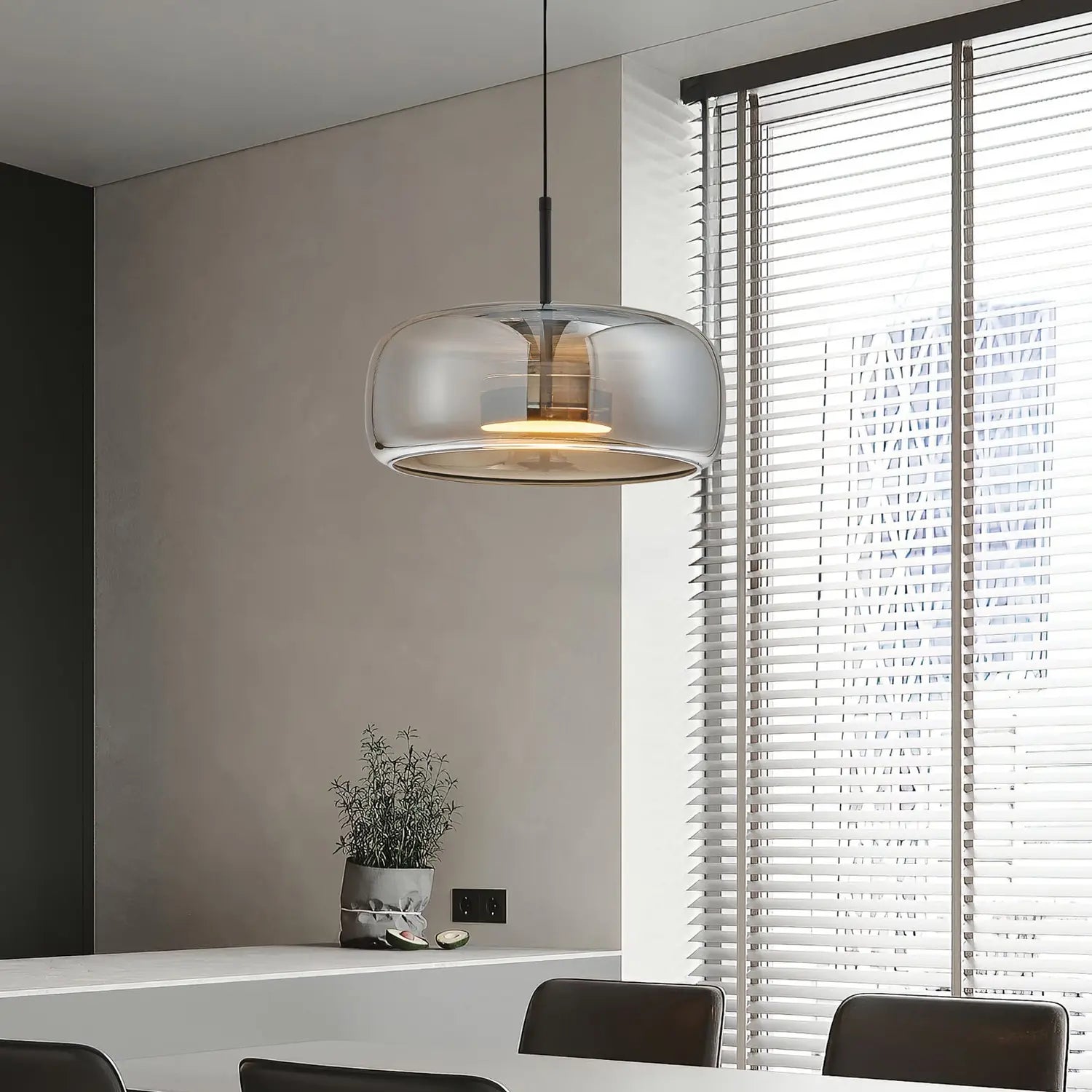 B-Ware Viokef Pendelleuchte Hängelampe Led Glas Metall Rauchgrau Schwarz Deco 33 Cm - 5201769150738