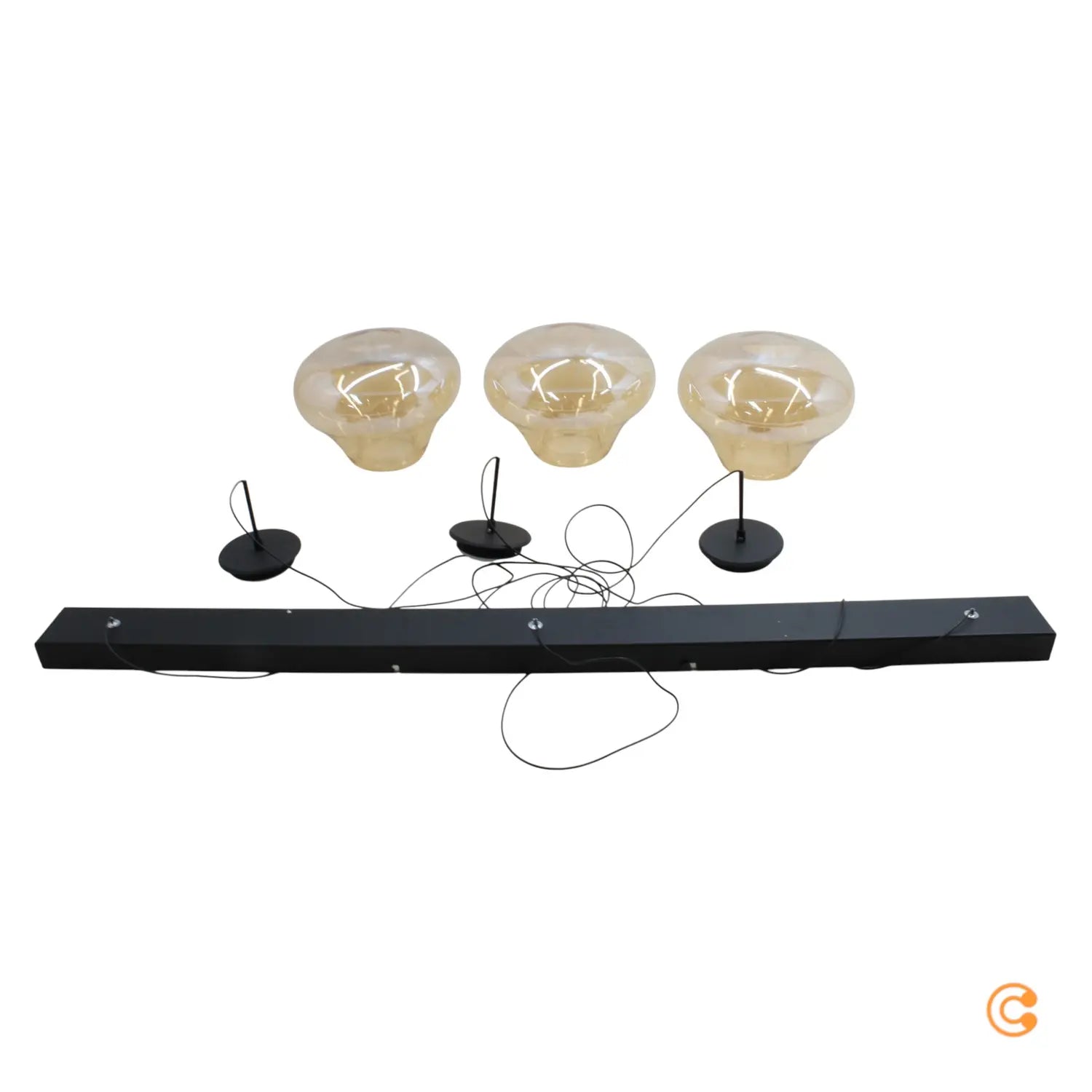 B-Ware Fabas Luce Pendelleuchte Hängeleuchte Deva Led Amber Glas Metall Dimmbar 115 Cm - 8019282546641