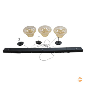 B-Ware Fabas Luce Pendelleuchte Hängeleuchte Deva Led Amber Glas Metall Dimmbar 115 Cm
