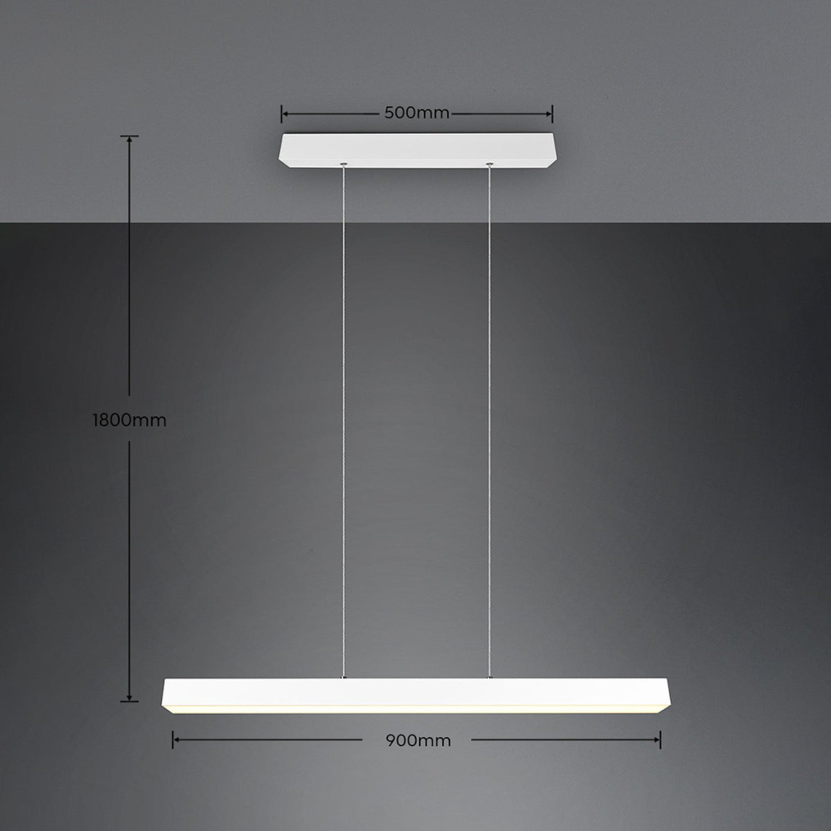TRIO LIGHTING LED-Pendelleuchte Paros DUOline balken weiß matt Hängelampe La261 - 4017807505931