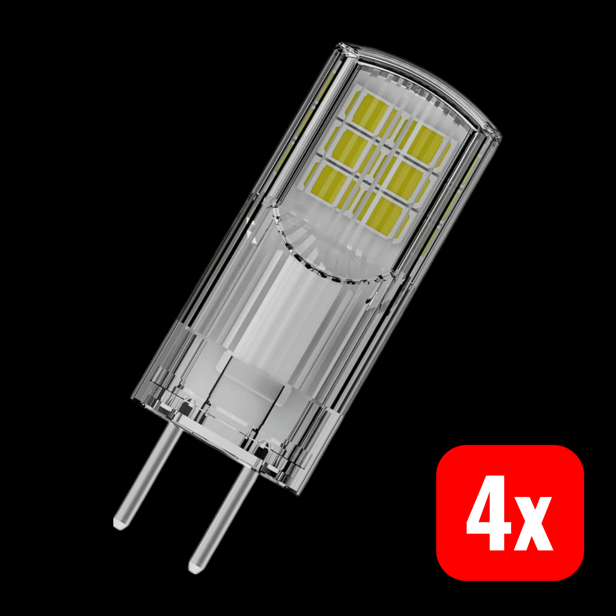 OSRAM LED Lampe Leuchtmittel GY6.35 Warmweiß klar Kolbenform 12 V 2.2 W 4 STÜCK - 4058075432123