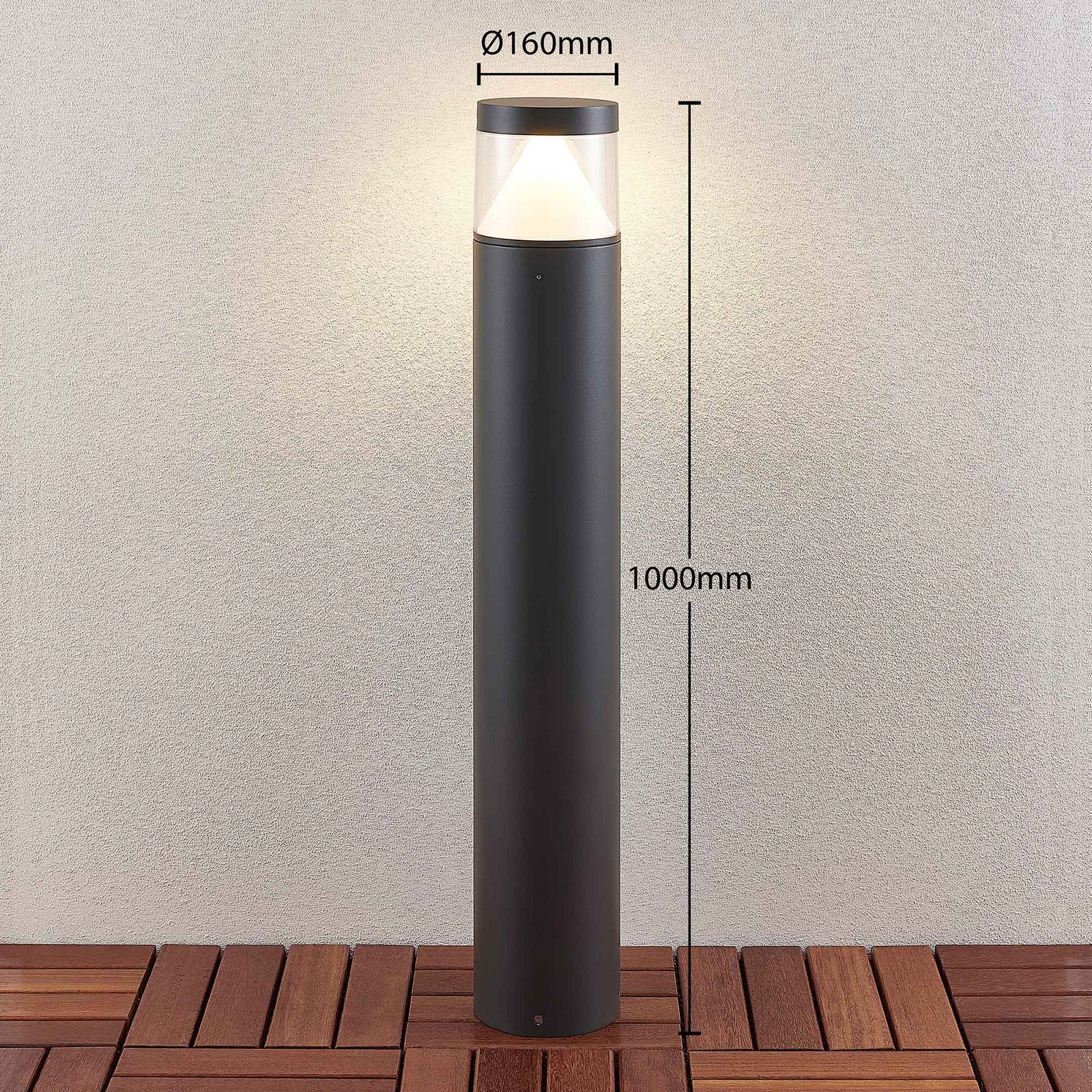 Lucande Pollerleuchte Pollerlampe LED Wegelampe Darja dunkelgrau Aluminium144 - 4251096556162