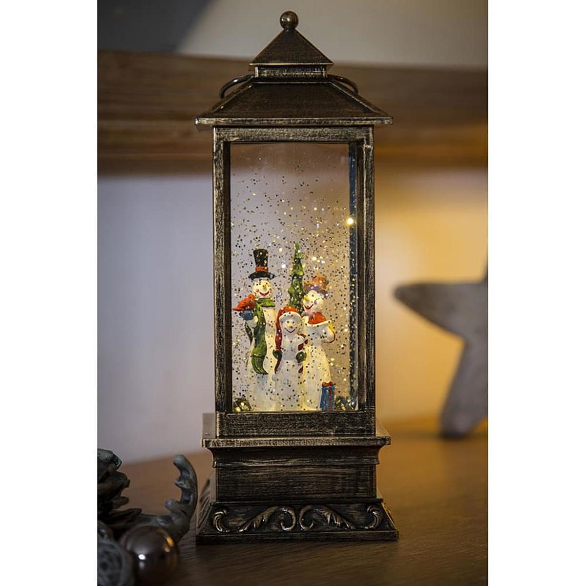 B-Ware Konstsmide Led Schneelaterne Mit Schneemännern Wassergefüllt Batteriebetrieben