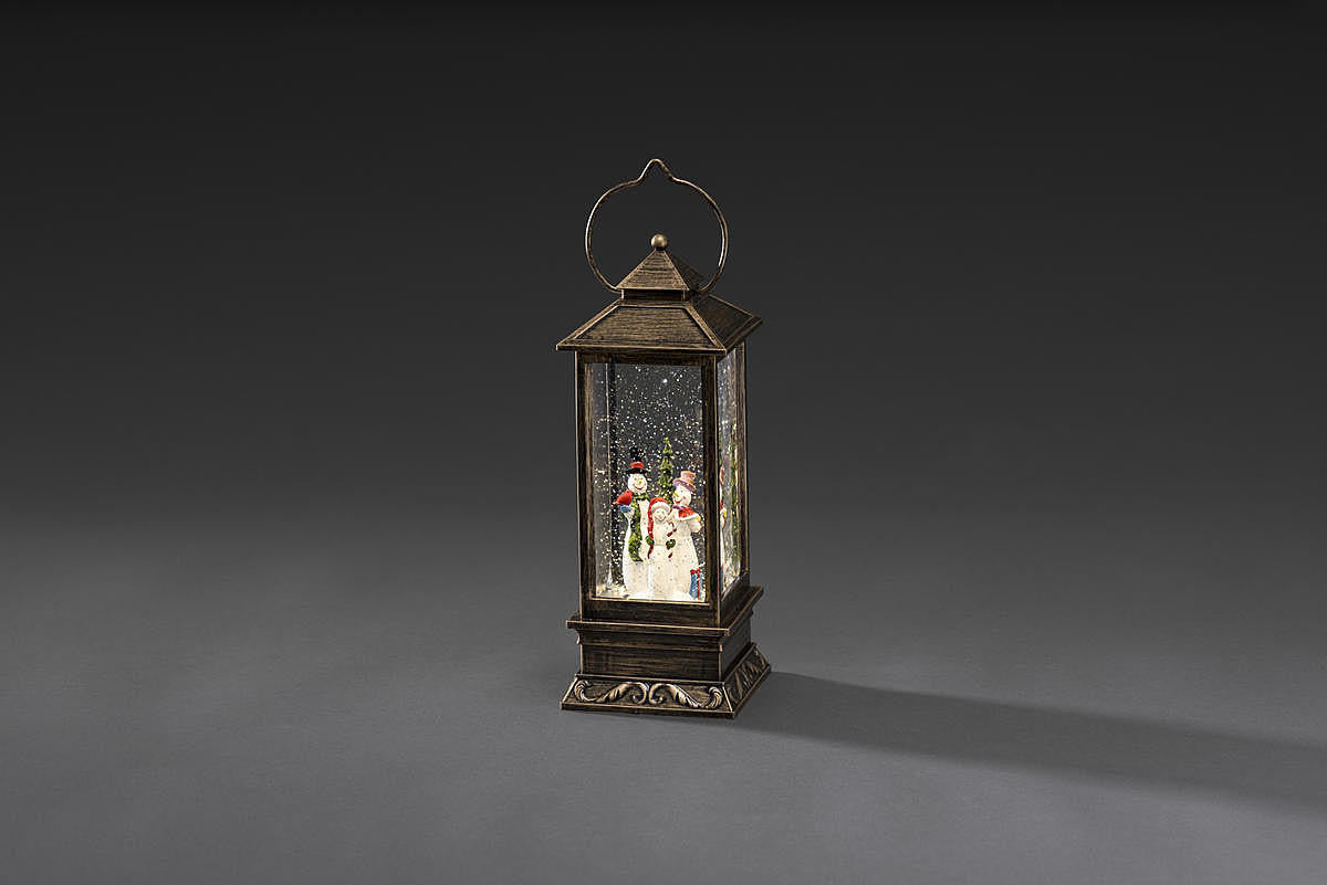 B-Ware Konstsmide Led Schneelaterne Mit Schneemännern Wassergefüllt Batteriebetrieben