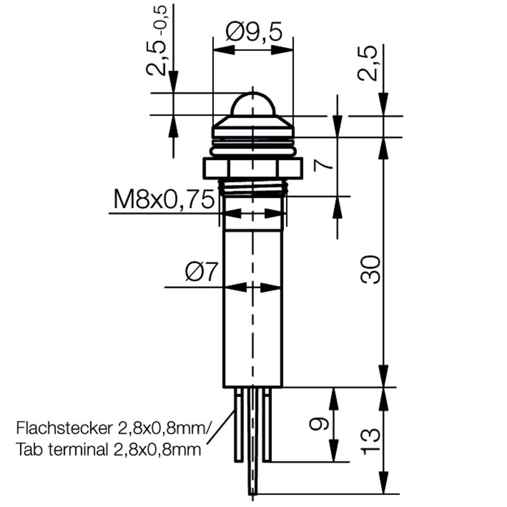 Signal Construct Led Signalleuchte Grün 230 V/Ac 130 V/Dc Tray ø8mm 6 Stück B-Ware - 2050007088226