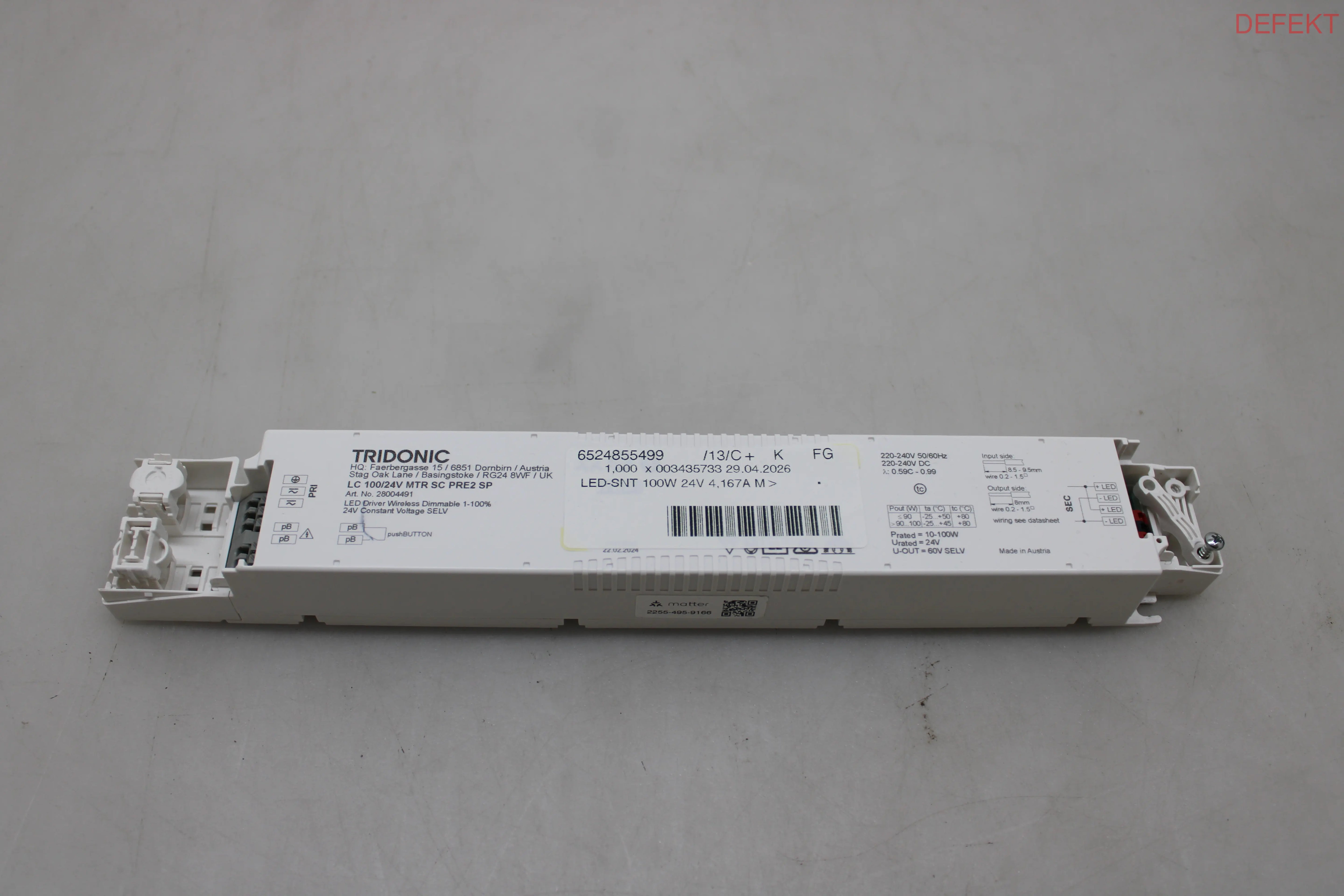 D-Ware Tridonic Led Treiber Netz Stromversorgung 100 W 24 V 4,167 A Matter Cv Defektware - 9006210799605