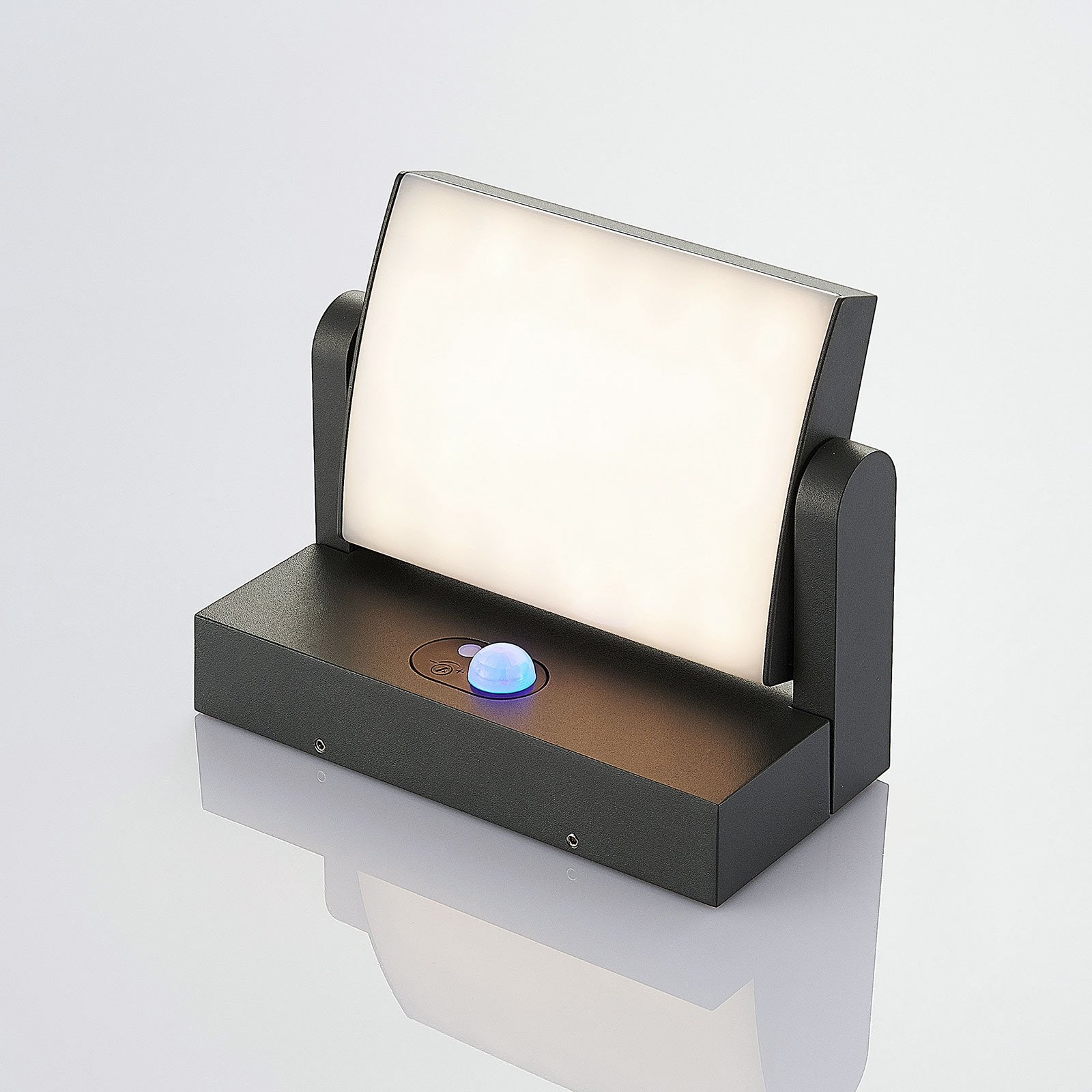 Lindby Außenlampe Außenwandleuchte LED Solarleuchte Sherin Sensor dunkelgrau - 4251096554519