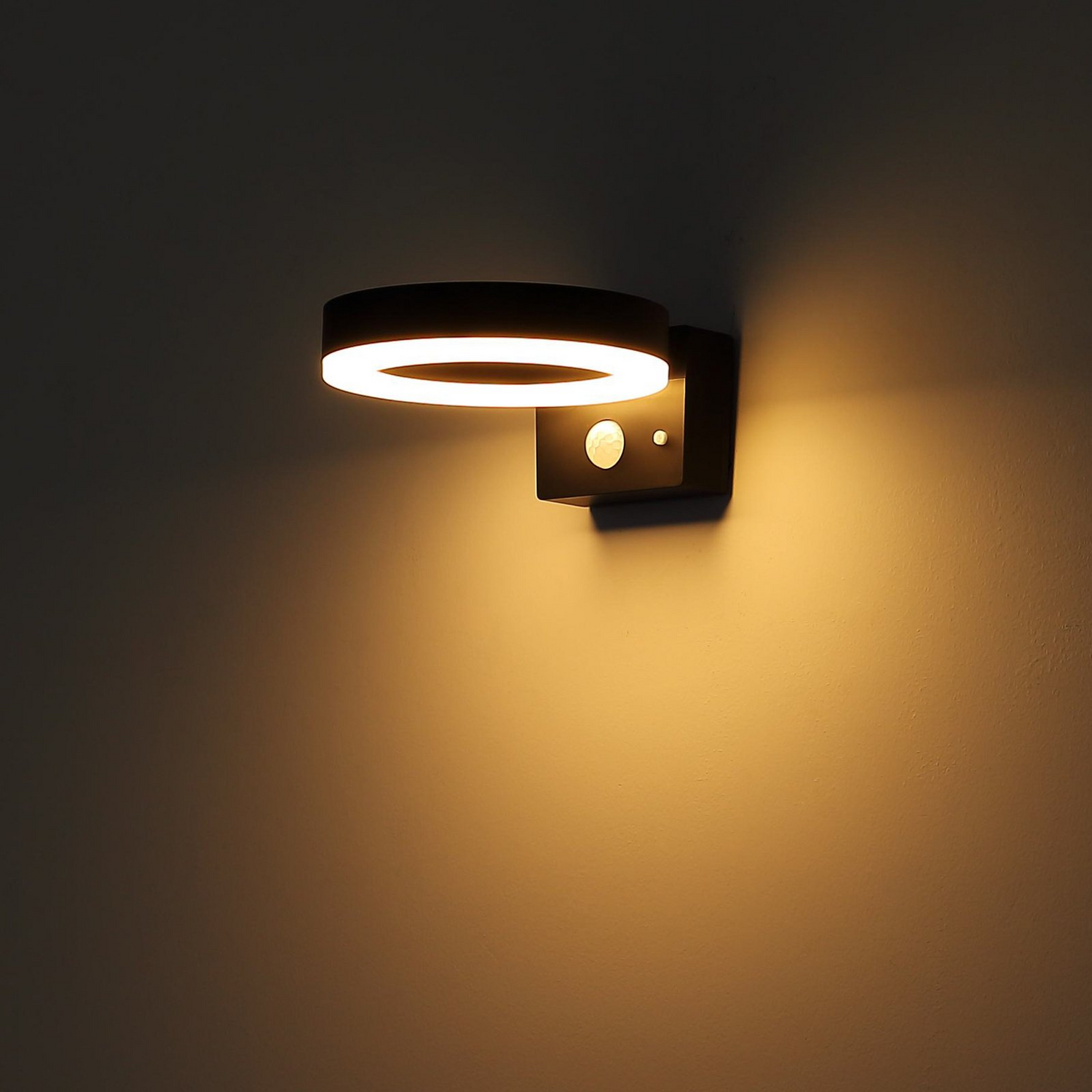 B-Ware Led Solar Außenwandleuchte Außenlampe Wandlampe Sensor Schwarz Kunststoff 36507 - 9007371513529