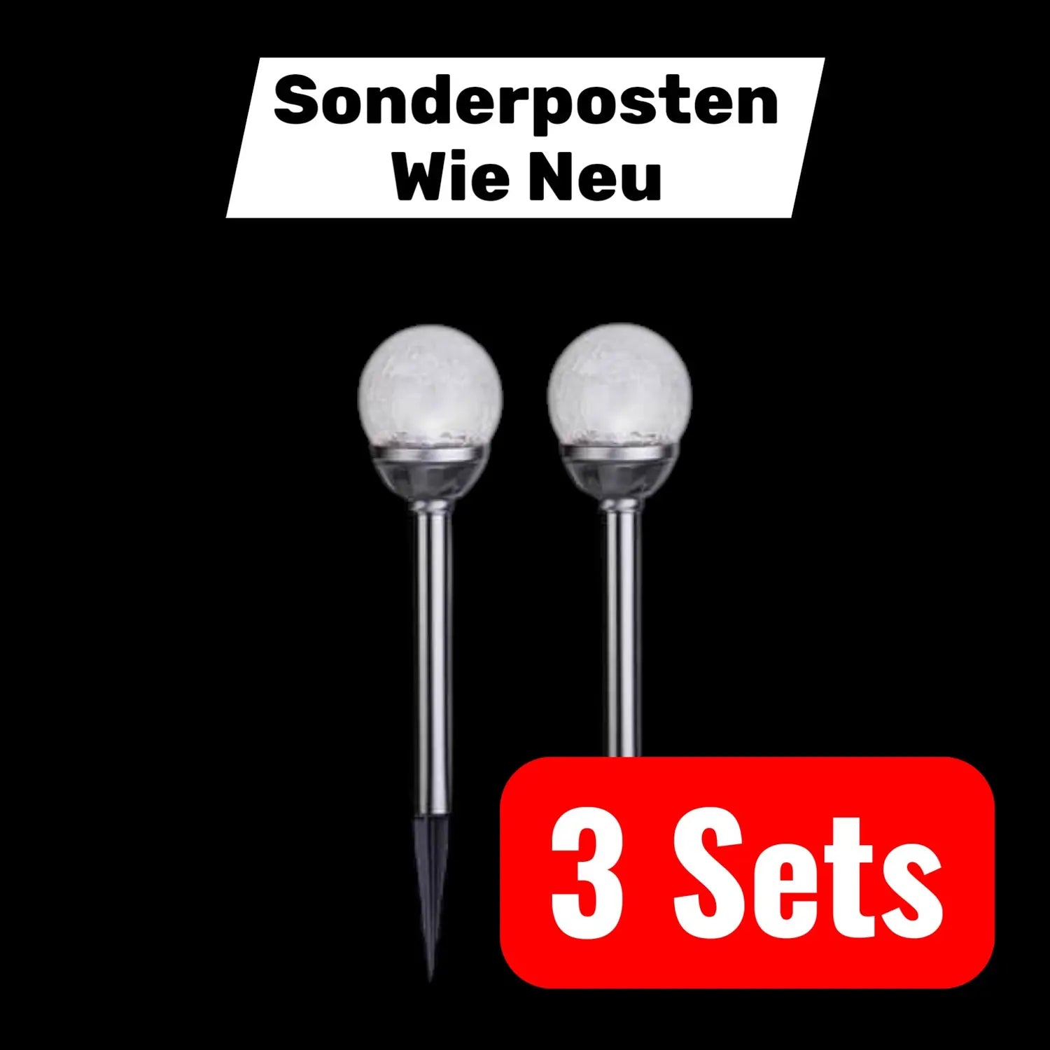 B-Ware Star Trading Led Solarstäbe Gartenbeleuchtung Wegbeleuchtung Mit Kugeln 3 Sets - 7391482477378