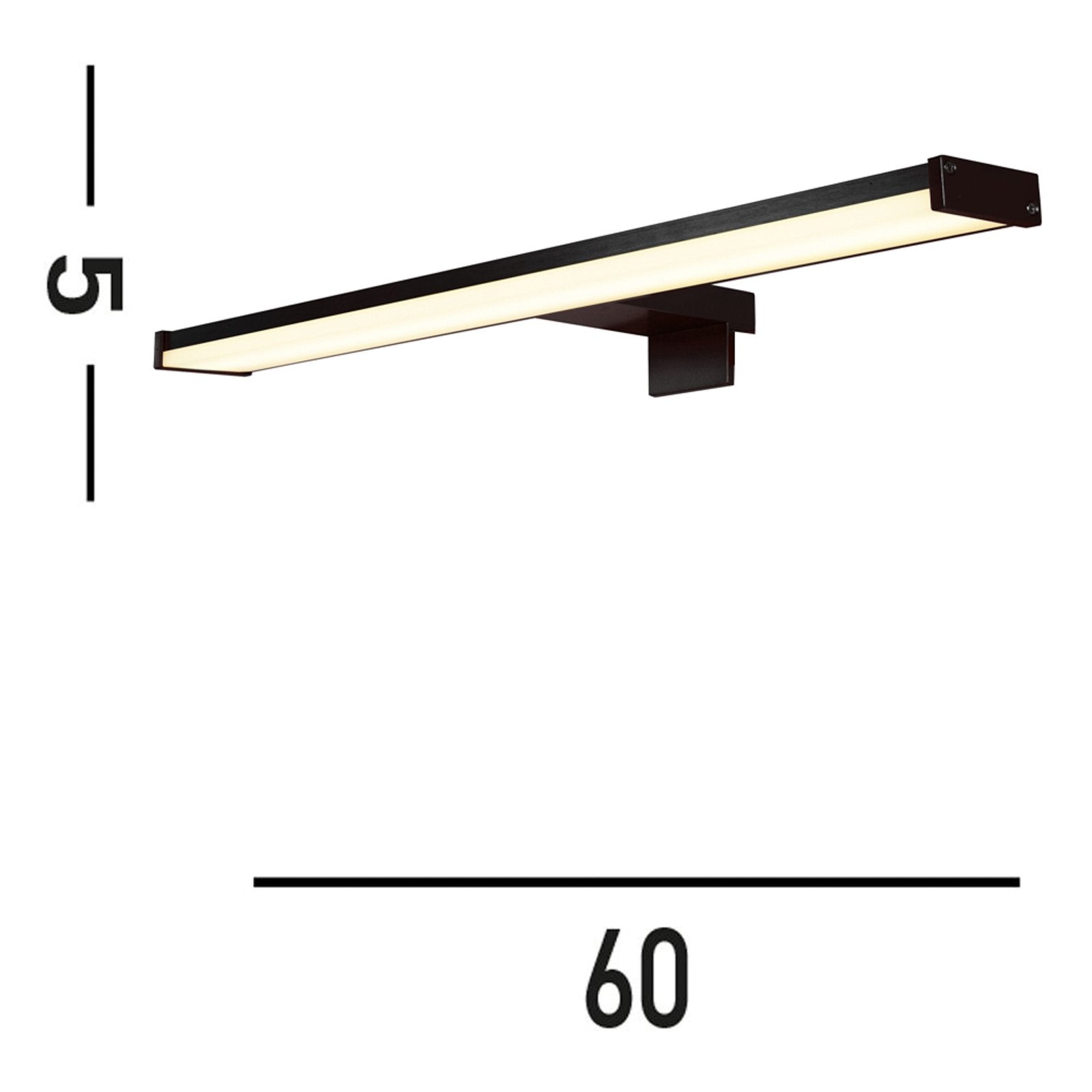 Kos LED-Spiegelleuchte Badeleuchte Spiegellicht schwarz Aluminium IP44 60cm - 5053423272573