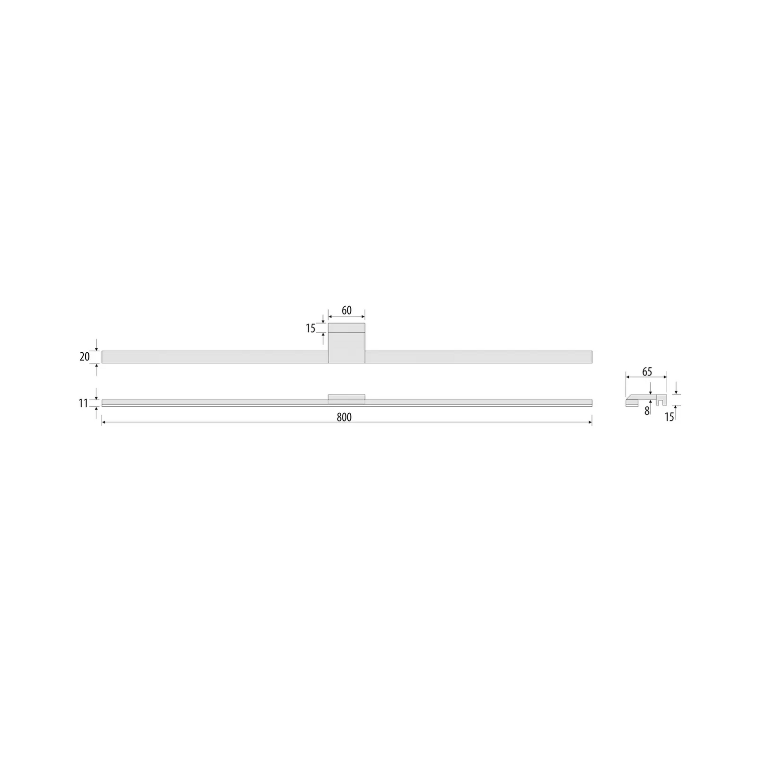 Miroir lumineux LED Triga de qualité B, lampe, luminaire, LED IP44, chromé, 80 cm, 4000 K