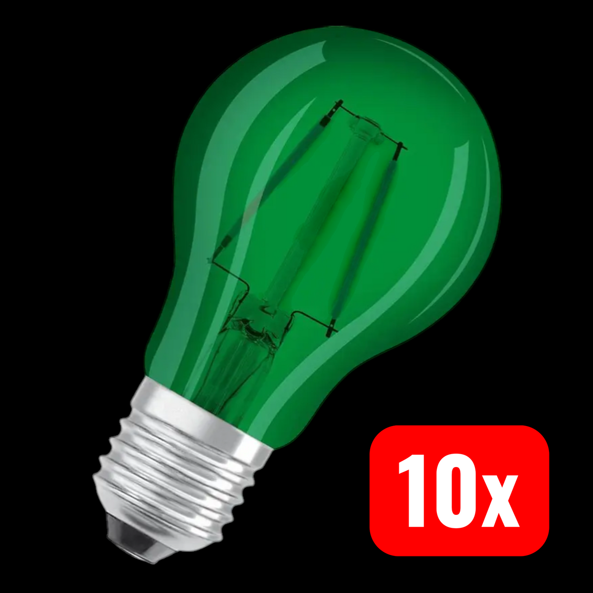 OSRAM LED Lampe Glühbirne E27 grün Ersatz Innenbereich Glühlampe 15W 10 STÜCK - 4058075433984
