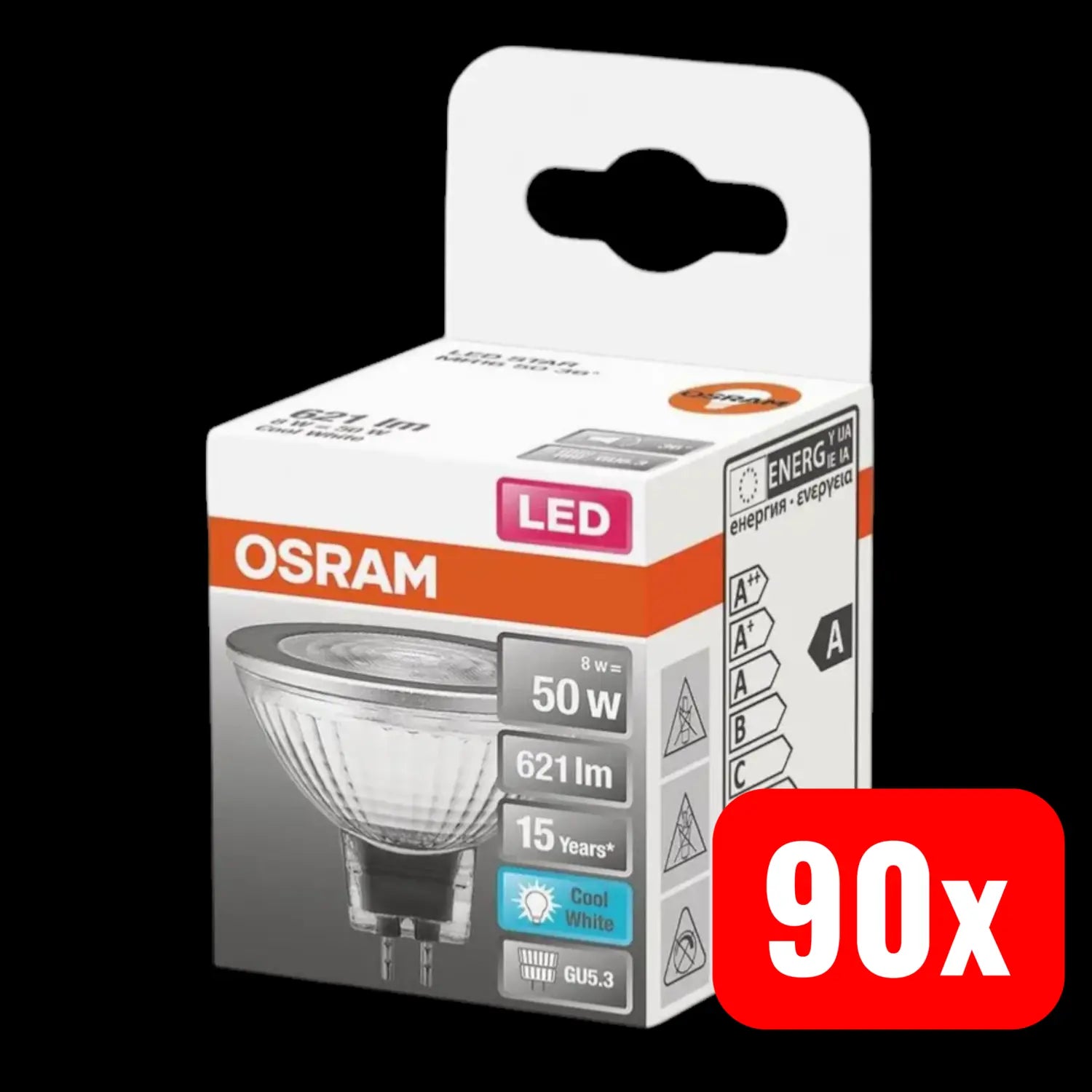 B-Ware Osram Led Reflektor Gu5.3 Niedervolt Homelighting Kaltweiß 50x44 Mm 90 Stück - 4058075433786