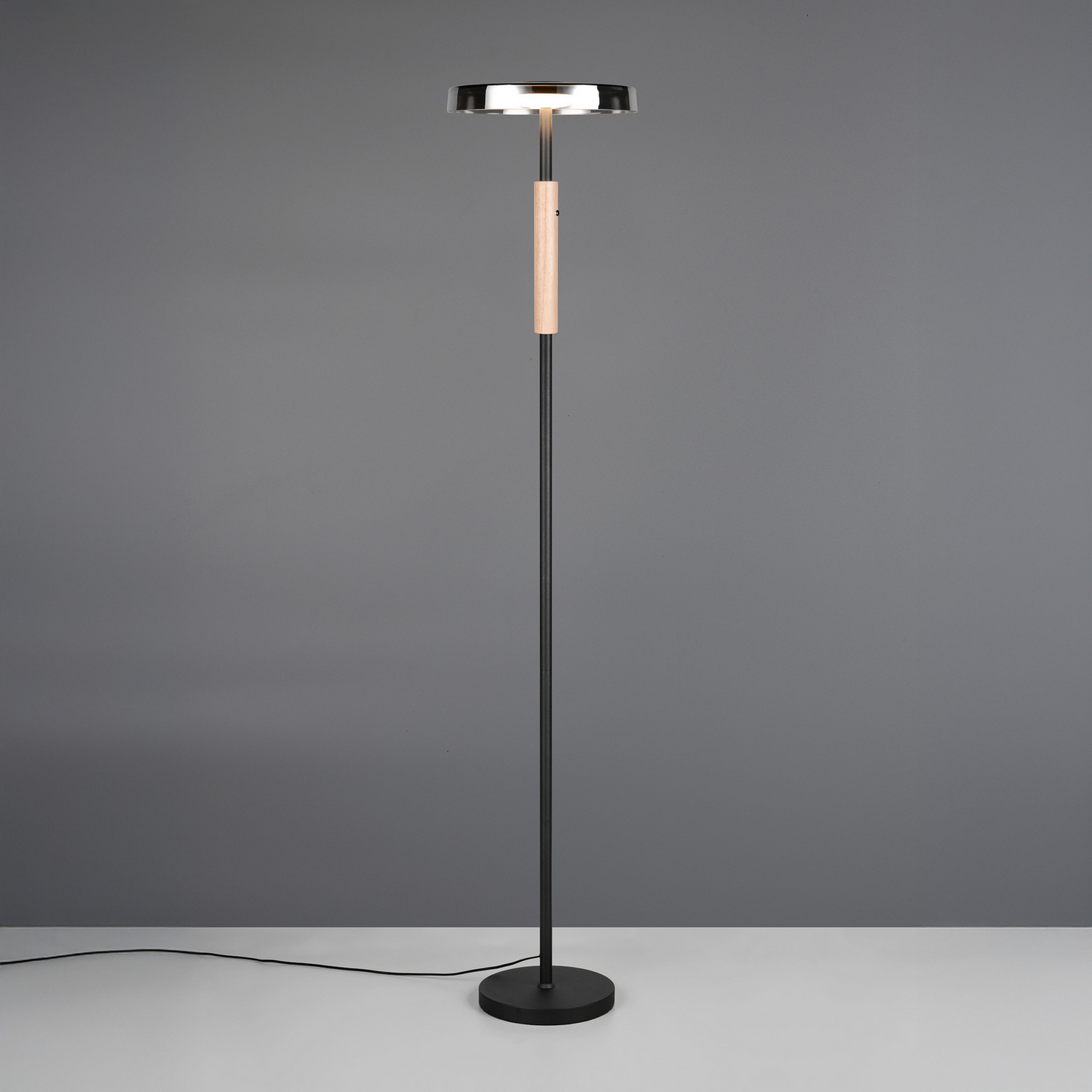 B-Ware Led Stehlampe Celeste Stehleuchte Lampe Chrom Holz 160 Cm Glas Metall Touchdim - 4017807616910