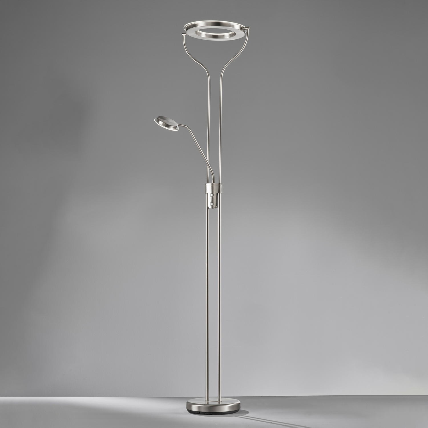 B-Ware Fischer Honsel Stehlampe Stehleuchte Led Davos Nickelfarben Leseleuchte Flexibel - 4003694404693