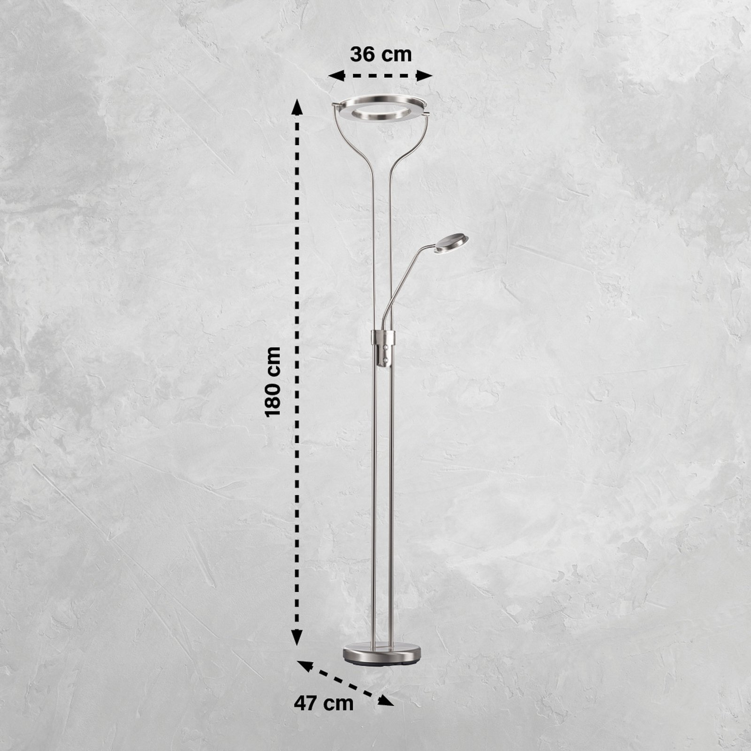 B-Ware Fischer Honsel Stehlampe Stehleuchte Led Davos Nickelfarben Leseleuchte Flexibel - 4003694404693