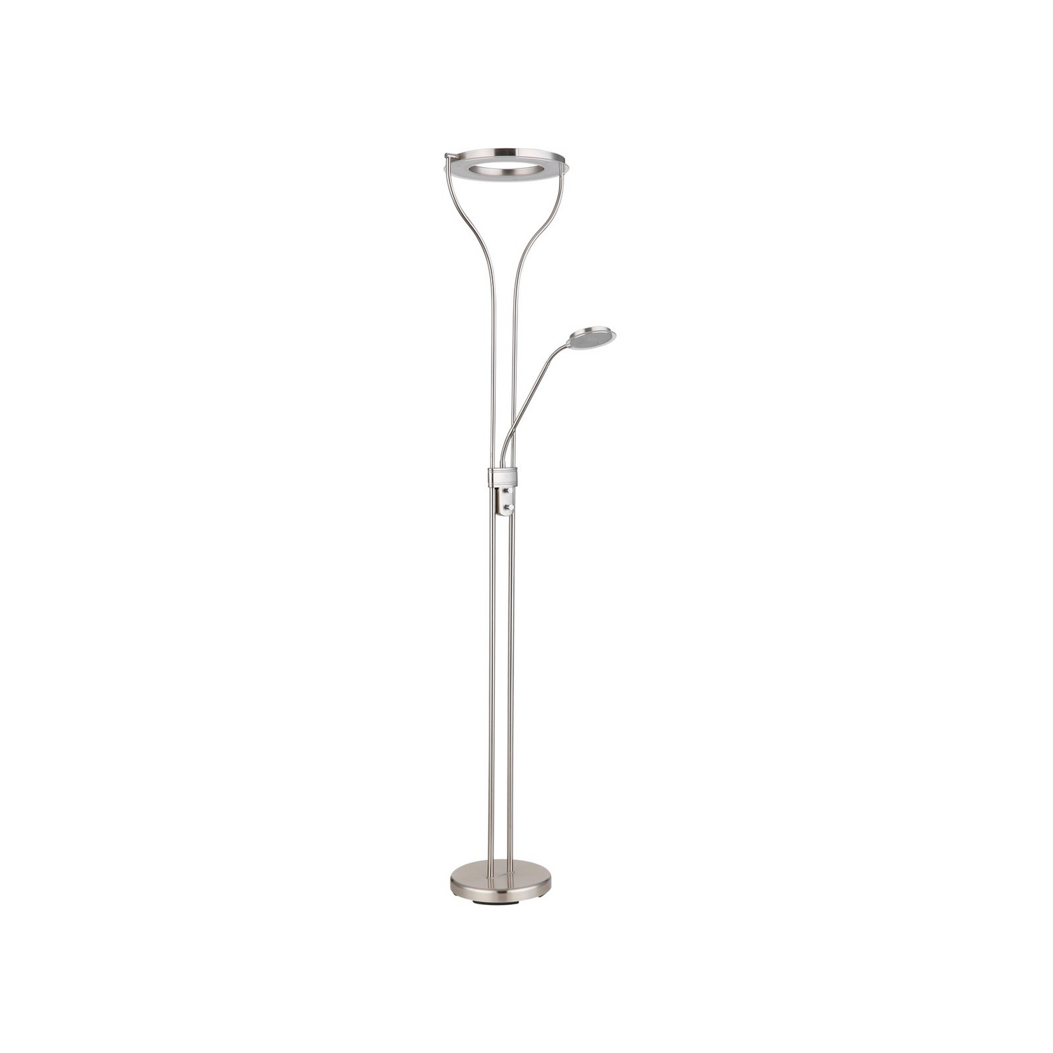 B-Ware Globo Led Stehlampe Ebro Stehleuchte Standlampe Höhe 194 Cm Nickelfarben 2 Flg. - 9007371445202