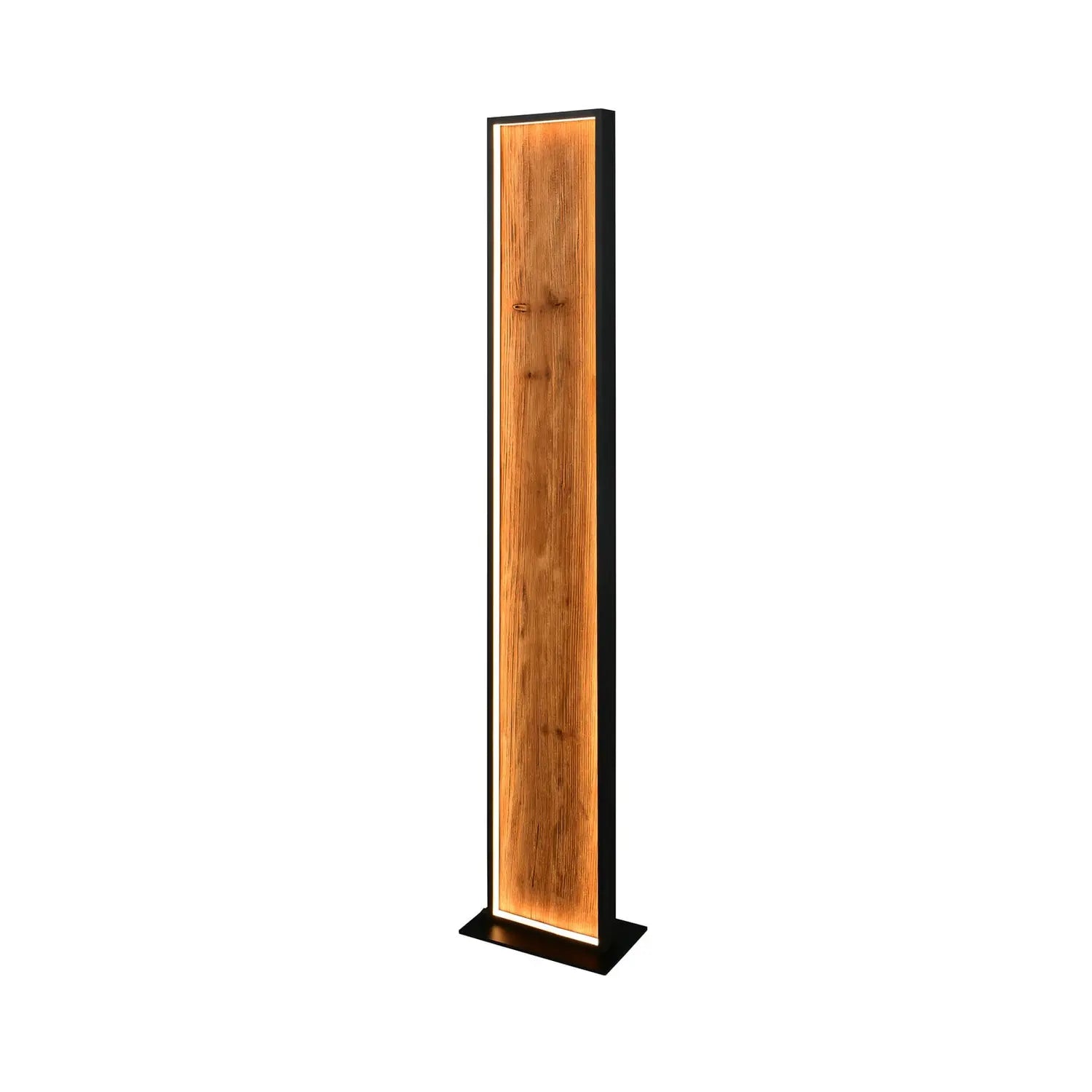 B-Ware Trio Lighting Stehlampe Standlampe Led Holz Schwarz Metall Schalter Dimmbar