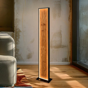 B-Ware Trio Lighting Stehlampe Standlampe Led Holz Schwarz Metall Schalter Dimmbar