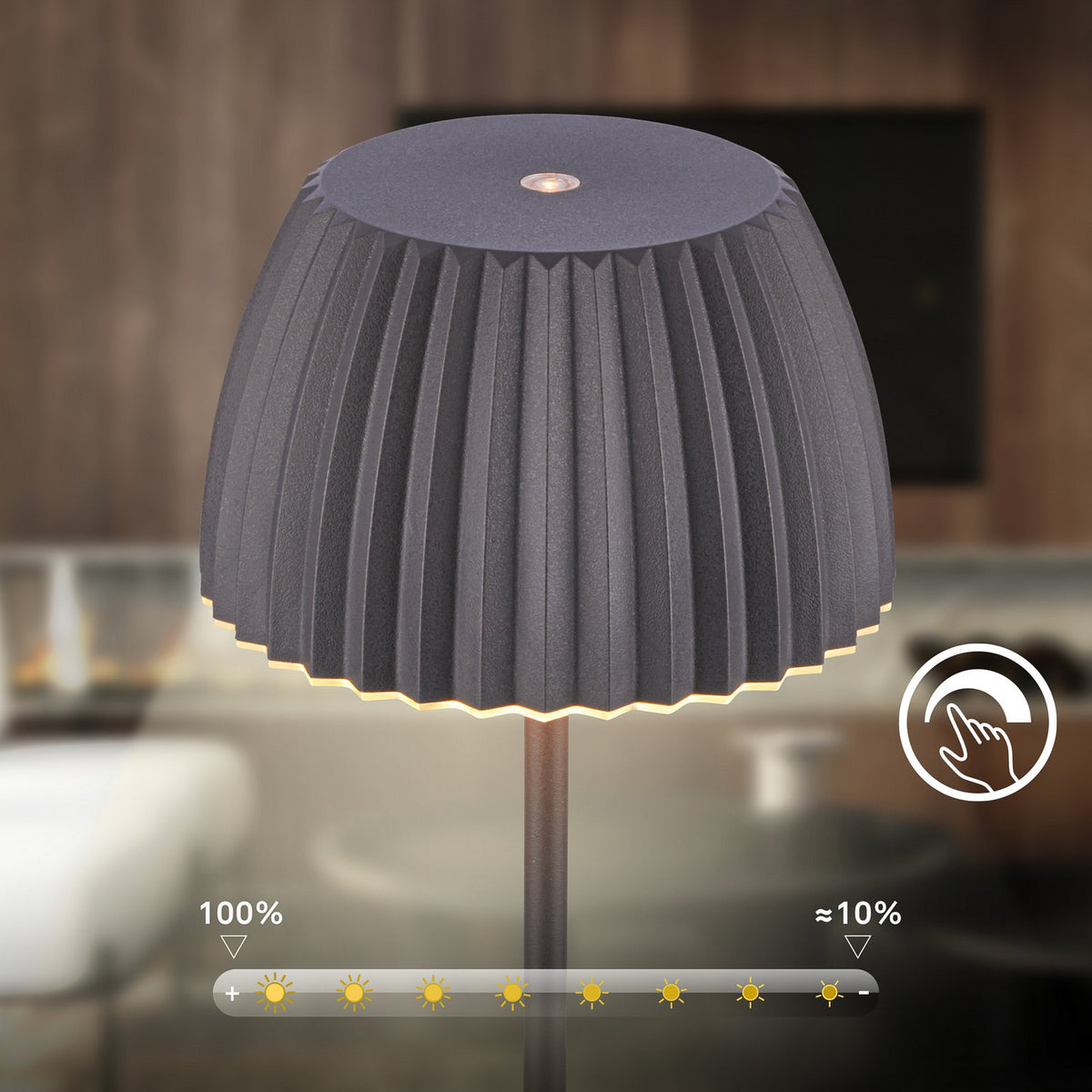 Briloner LED-Stehlampe Loca, anthrazit, Höhe 123 cm Kunststoff/Metall - 4002707485698