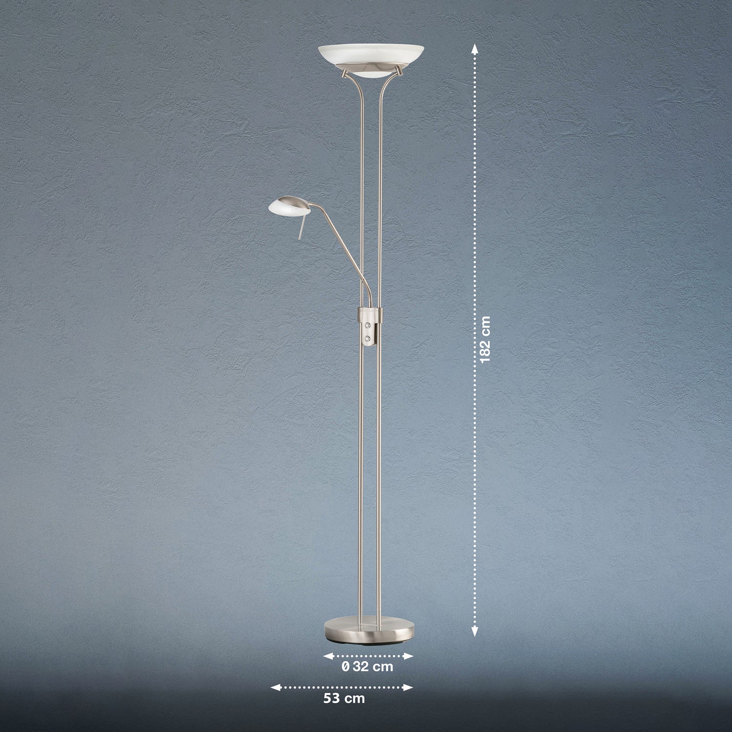 B-Ware Fischer Und Honsel Stehlampe Leselampe Led Pool Lesearm Cct Funktion Nickel M754