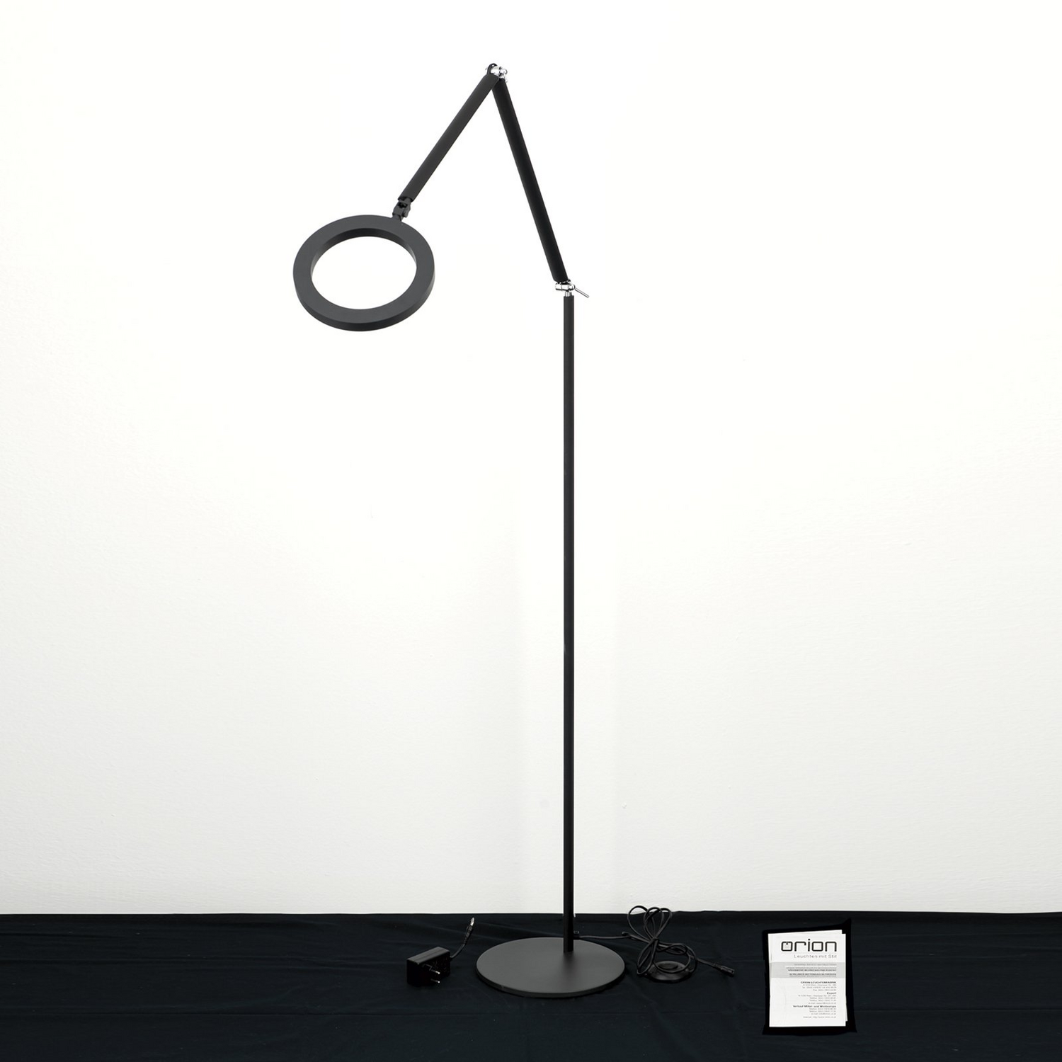 B-Ware Ringo Stehlampe Bodenlampe Led Schwarz Metall Dimmbar Verstellbar Lampenschal504 - 9003090277599
