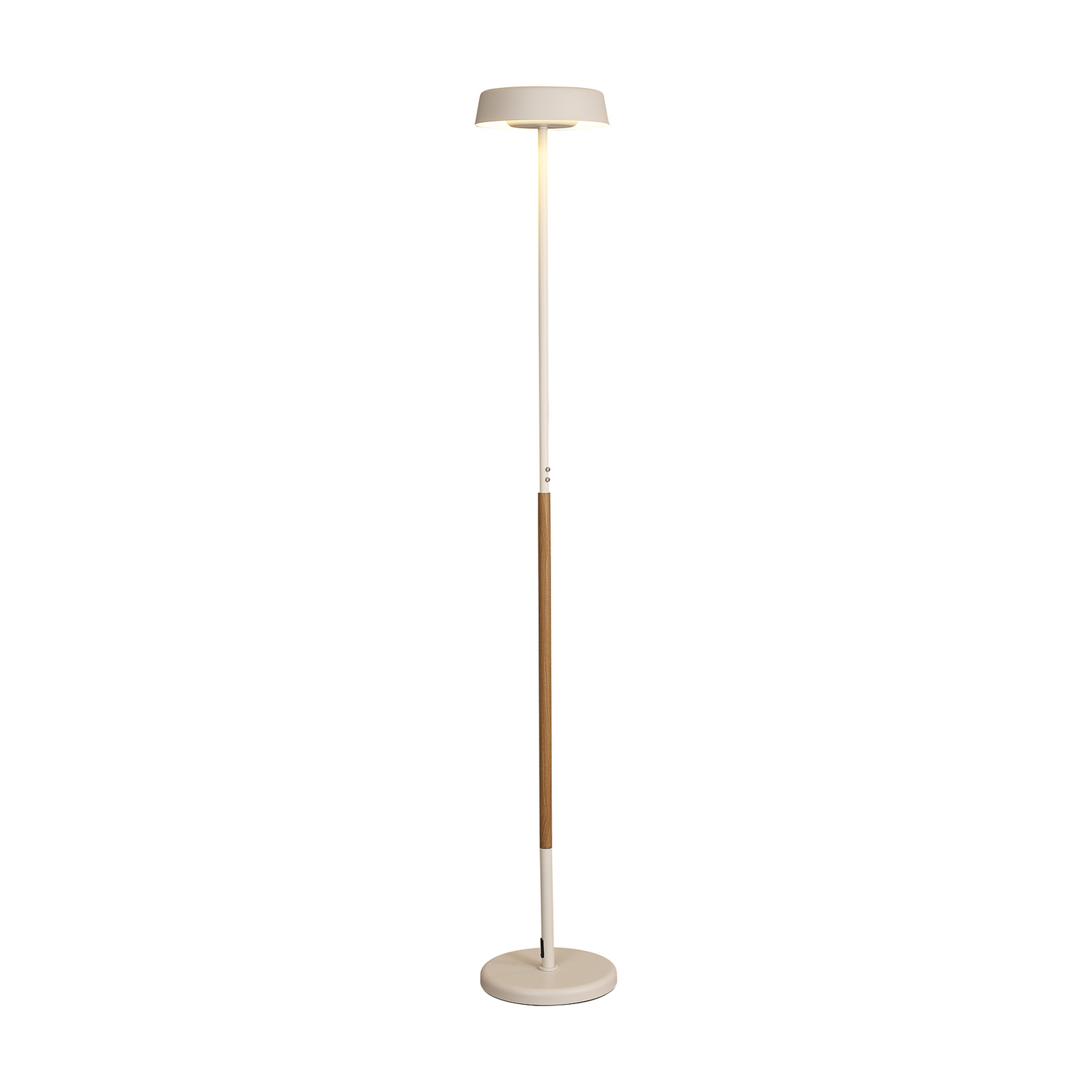 B-Ware Mantra Iluminación Led Stehleuche Noa Ii Touchdimmer Stahl Weiß Holzfarben Lampe - 8435153285684