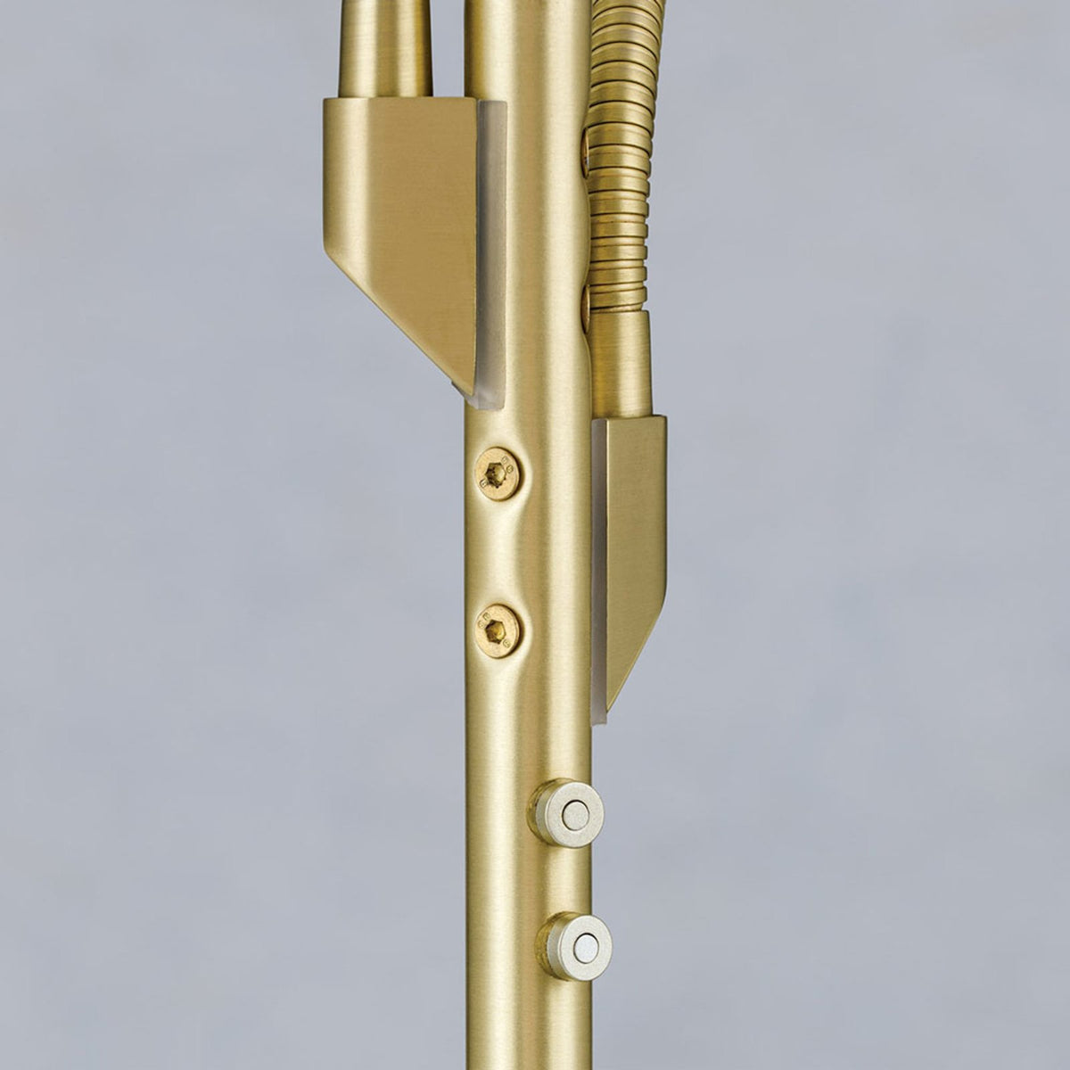 Cobra LED Stehleuchte Standlampe messing matt Stahl zweiflammig Dimmer Schalter - 9003090267408
