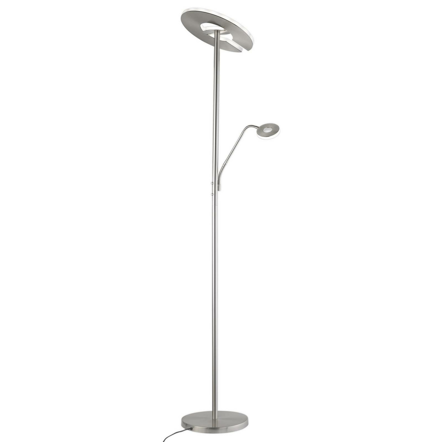 B-Ware Fischer Honsel Stehleuchte Stehlampe Led Dent Nickel Weiß Matt Dimmbar 180 Cm439