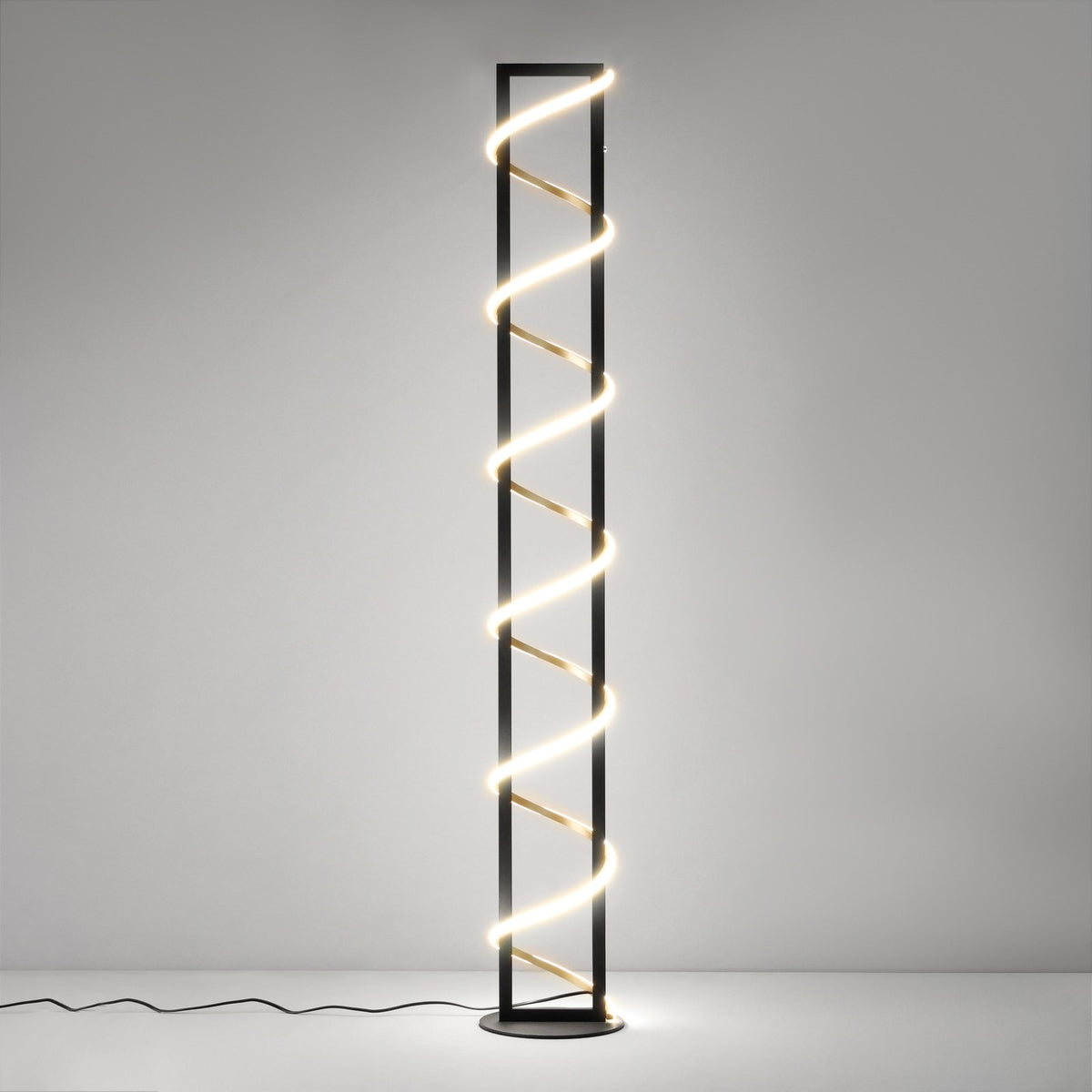 FISCHER HONSEL Stehleuchte Standlampe LED Gwen CCT dimmbar Metall schwarz gold - 4003694405201