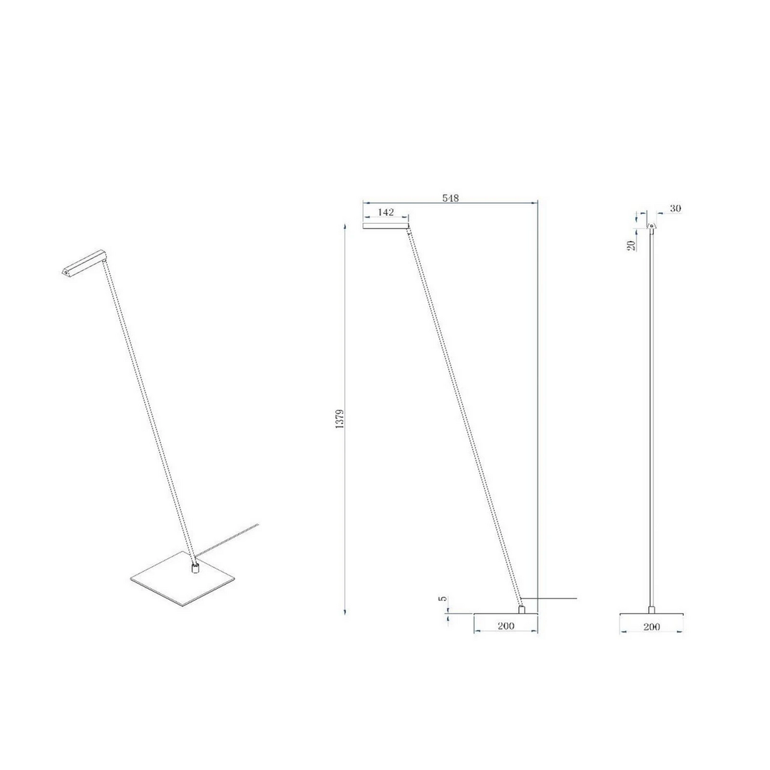 Lucide LED-Stehleuchte Lavale Stehlampe Leselampe ockergelb dimmbar Höhe 138 cm
