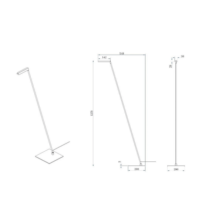 Lucide LED-Stehleuchte Lavale Stehlampe Leselampe ockergelb dimmbar Höhe 138 cm