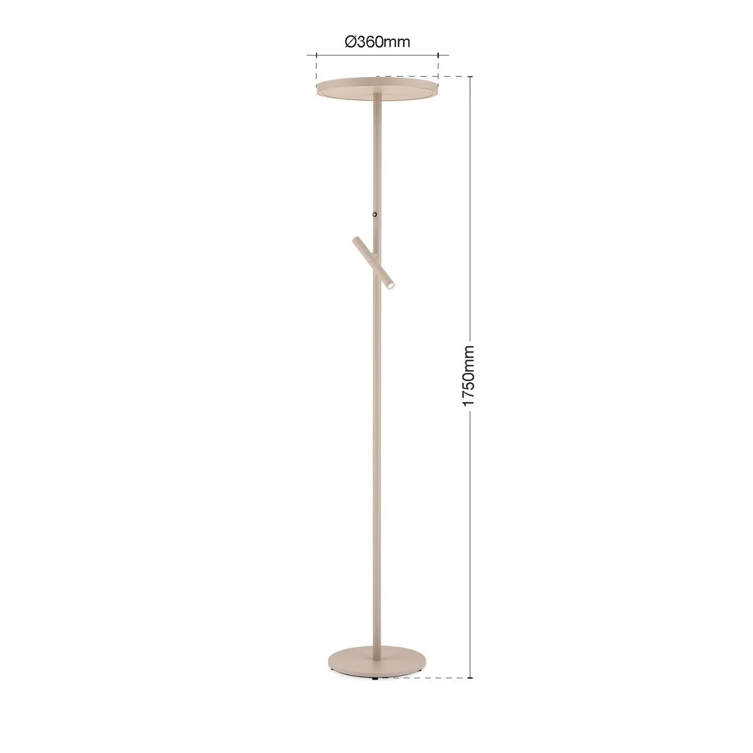 B-Ware Teide Stehleuchte Leselampe Led Dimmer Beige Aluminium Stahl Metall - 9003090281152