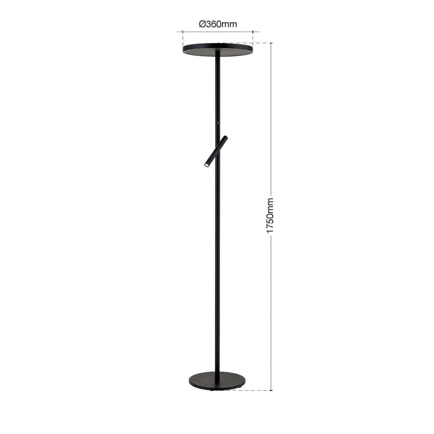 B-Ware Stehleuchte Teide Leselampe Led Schwarz Metall Dimmer Wohnzimmerlampe 2700 K - 9003090281145