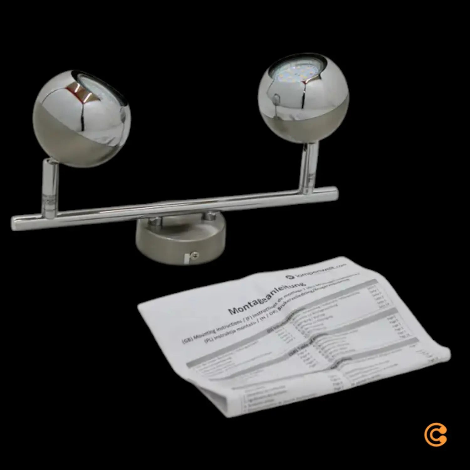B-Ware Arvin Deckenstrahler Spot Led Strahler Leuchte Zweiflammig Nickel Silber - 4251096520859